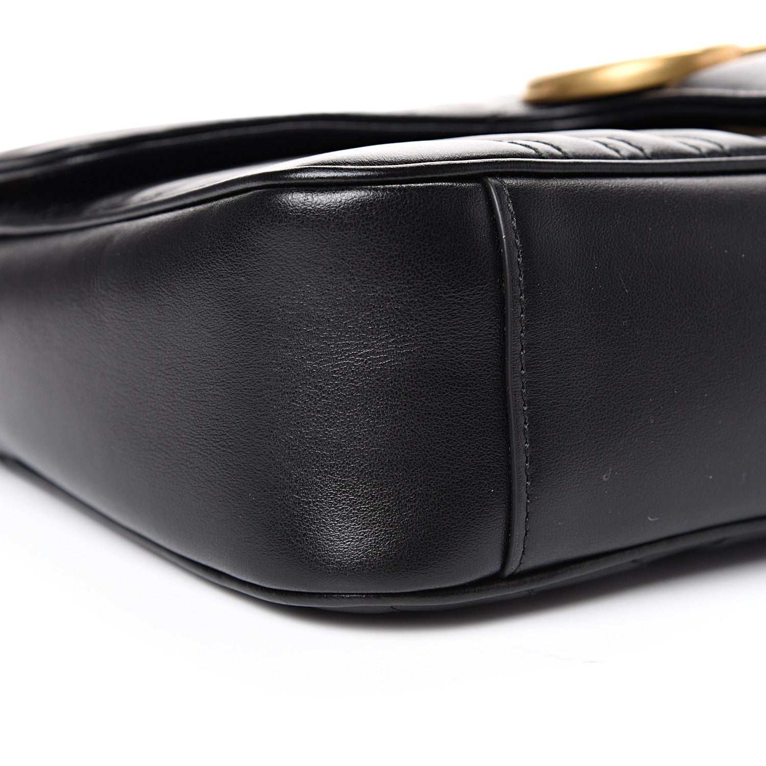 Gucci Calfskin Matelasse Small GG Marmont Shoulder Bag Black 10 of 11