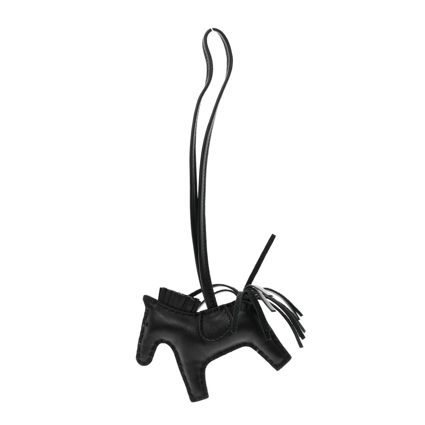 Milo Lambskin Grigri Rodeo Horse Bag Charm PM So Black