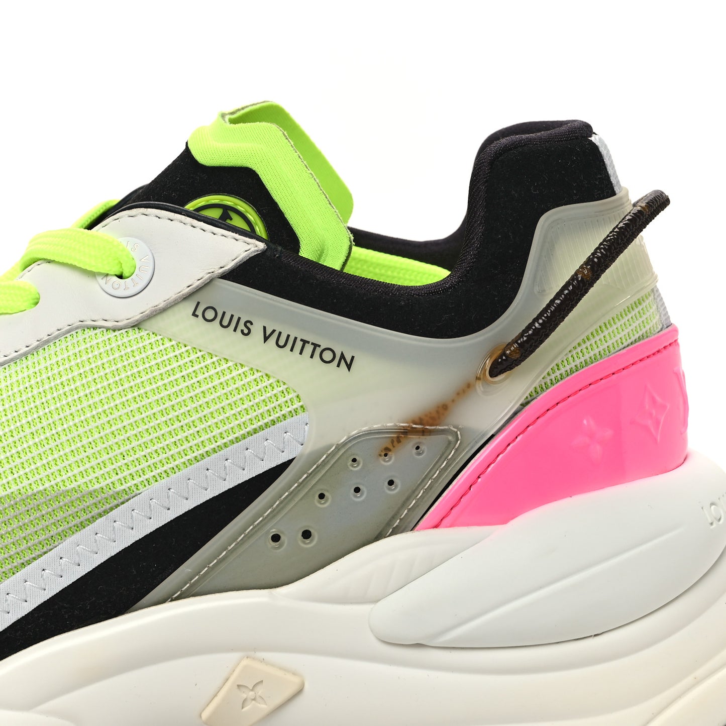 Monogram Calfskin Run 55 Sneakers 40 Pink White Yellow