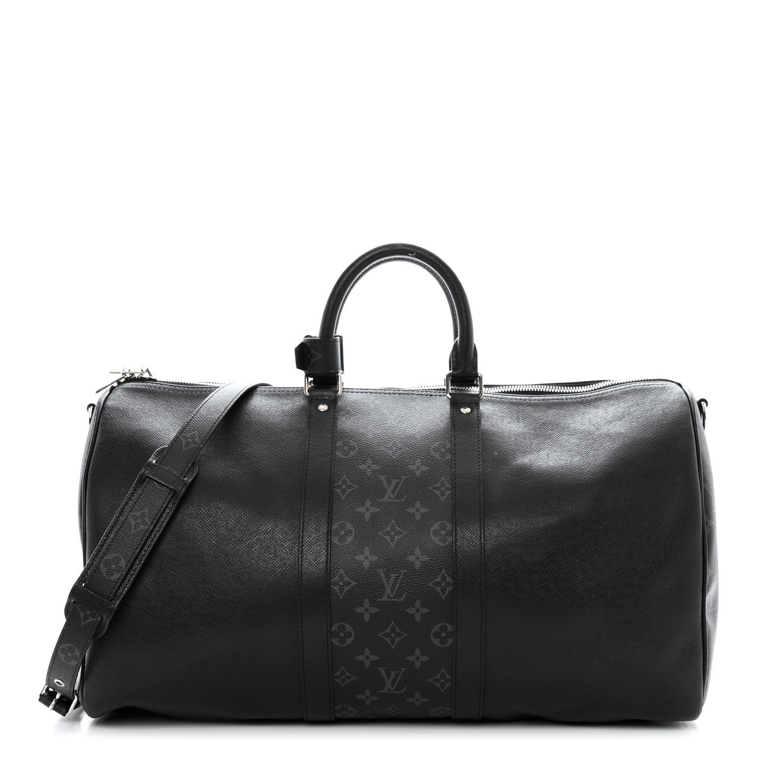 Louis Vuitton Taiga Monogram Eclipse Keepall Bandouliere 50 Black 1 of 8