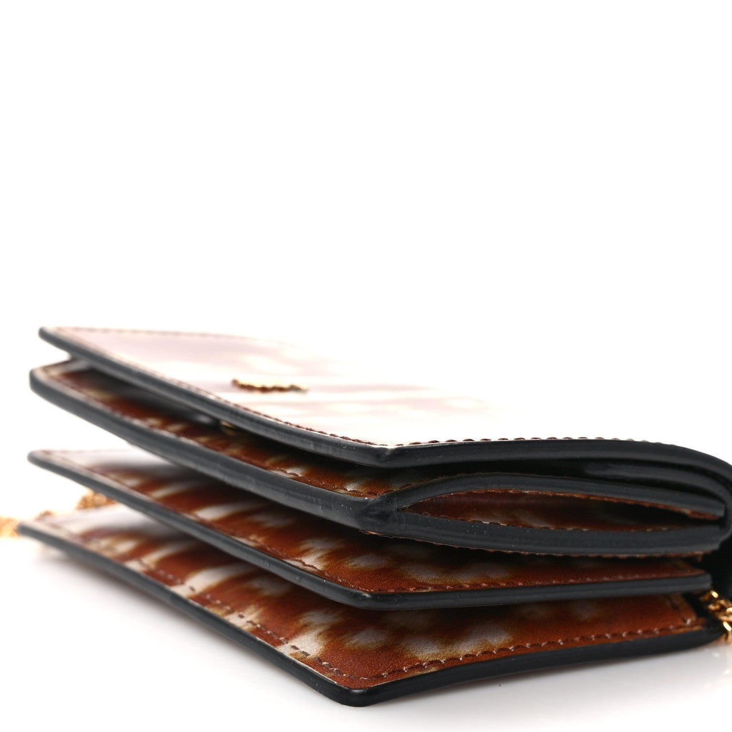 Burberry Calfskin Deer Printed Jessie Chain Card Case Malt Brown 11 of 11