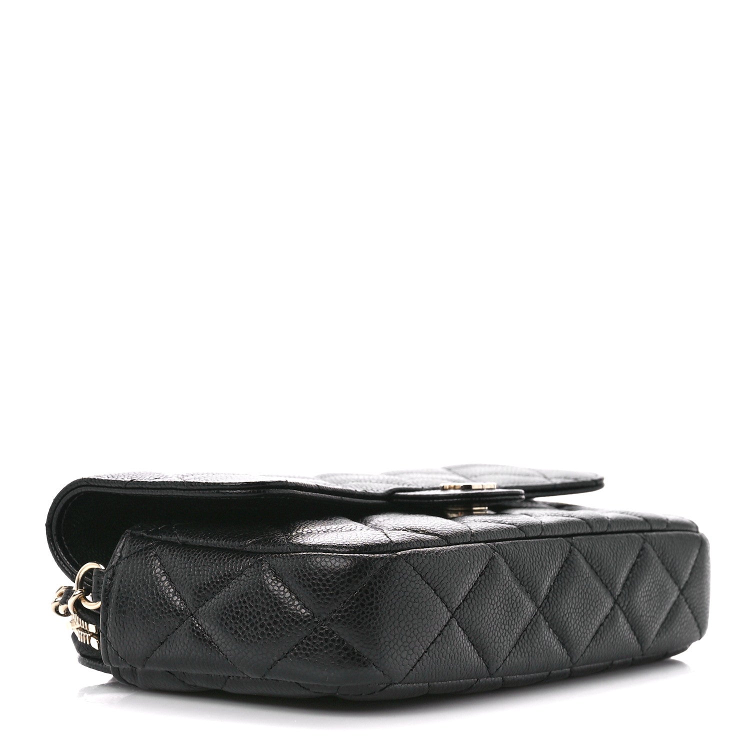 Chanel Caviar Quilted Flap Phone Holder With Chain Black 4 of 15