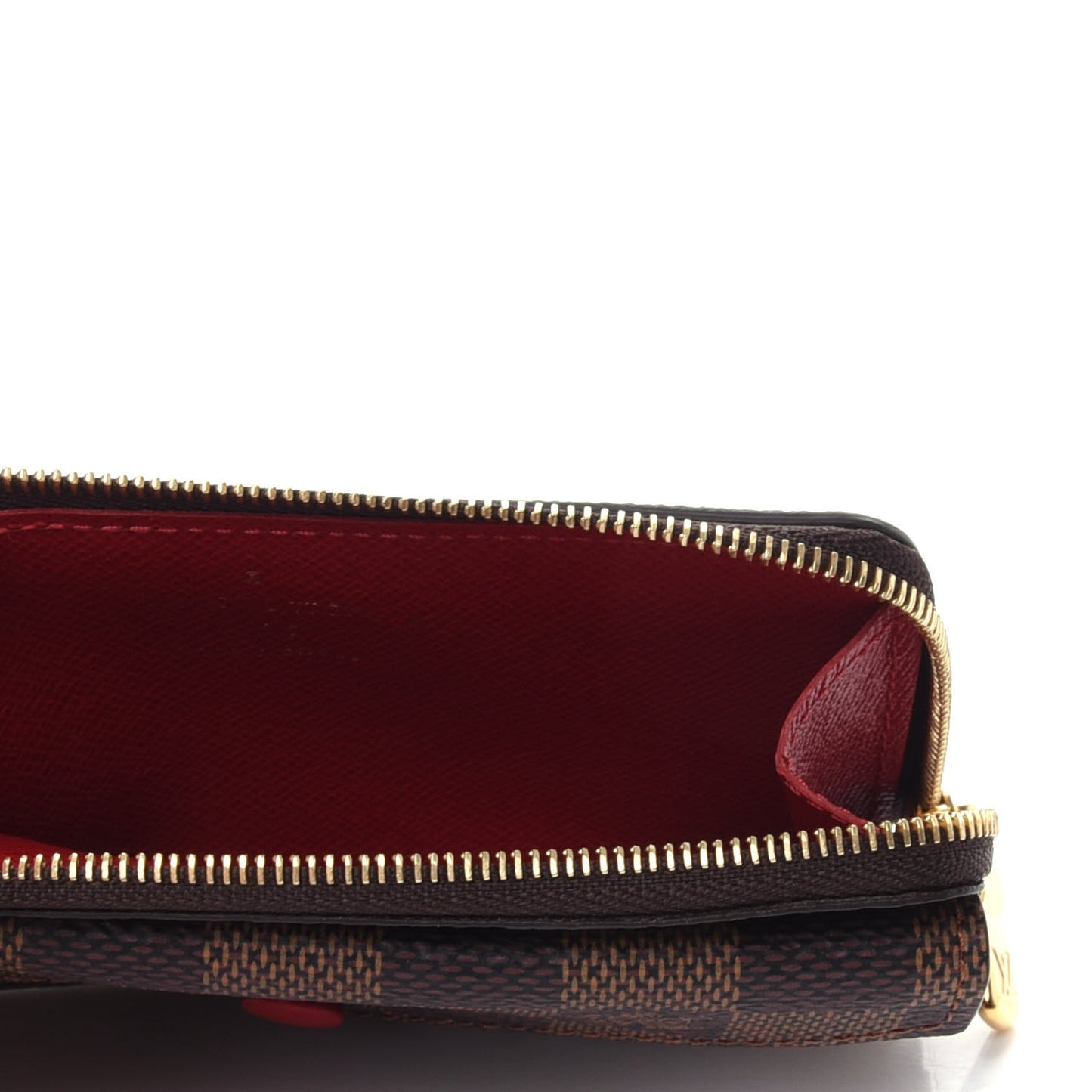 Damier Ebene Recto Verso Card Holder Red
