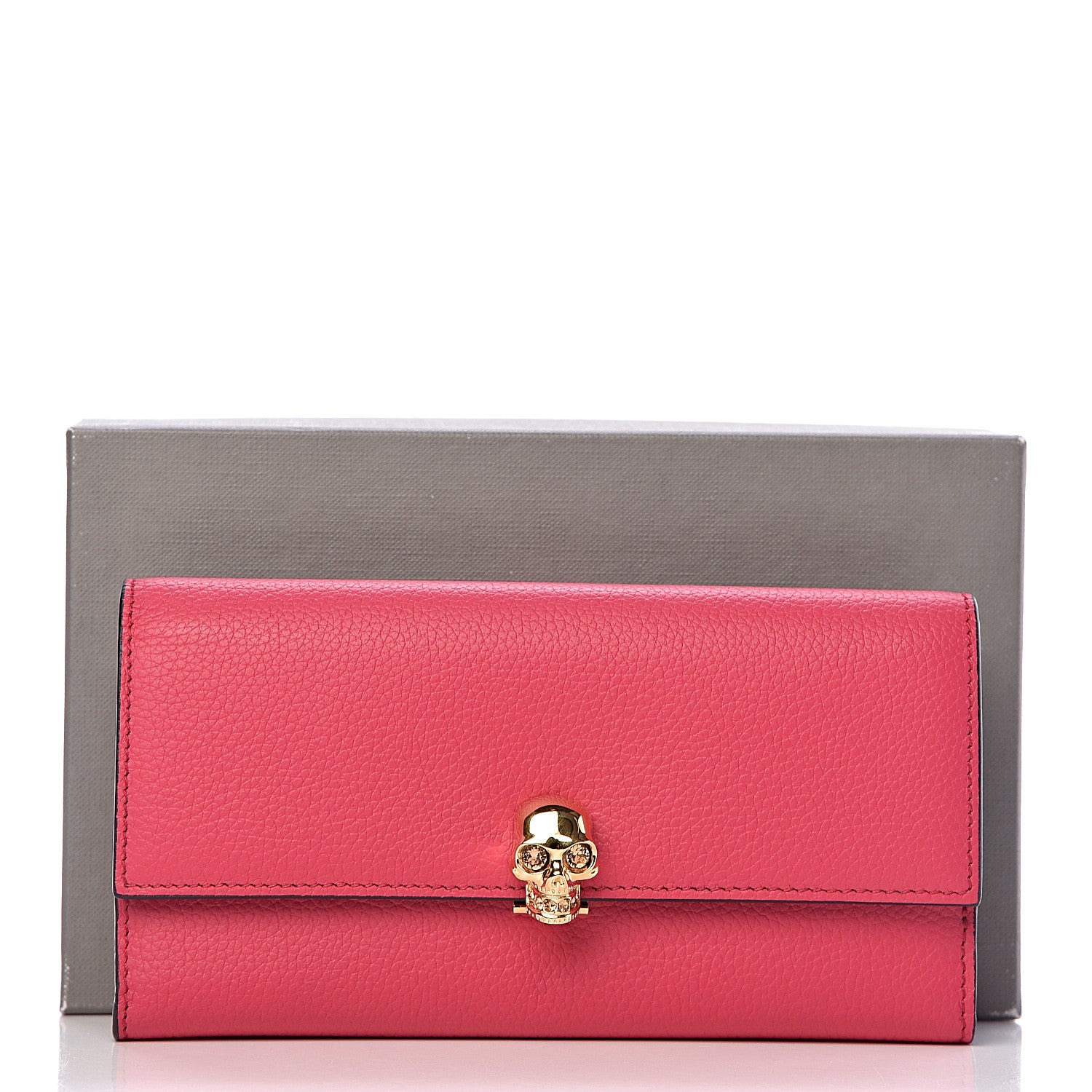 Alexander McQueen Calfskin Skull Continental Wallet Fuchsia 8 of 8