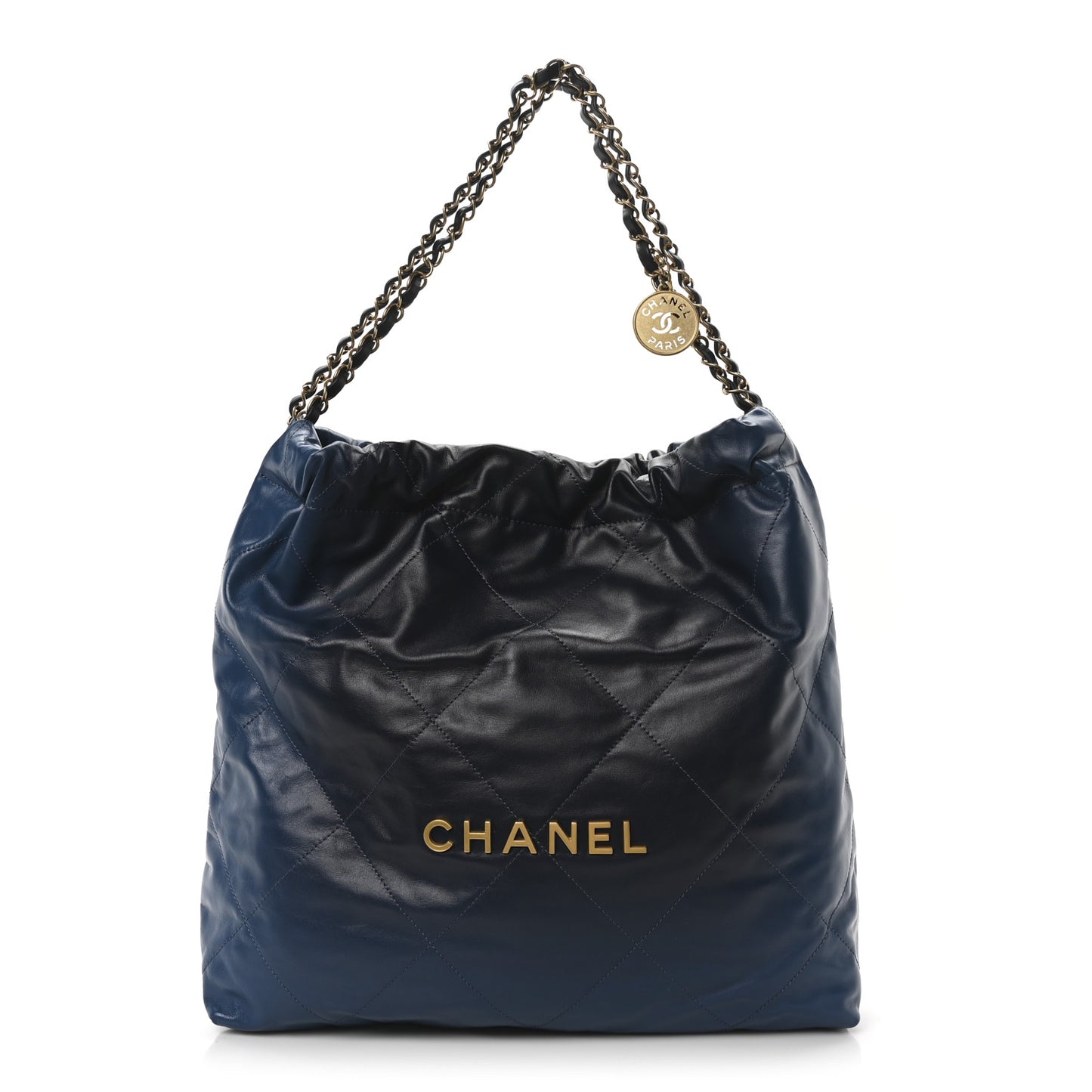 Shaded Calfskin Quilted Chanel 22 Blue Dark Blue