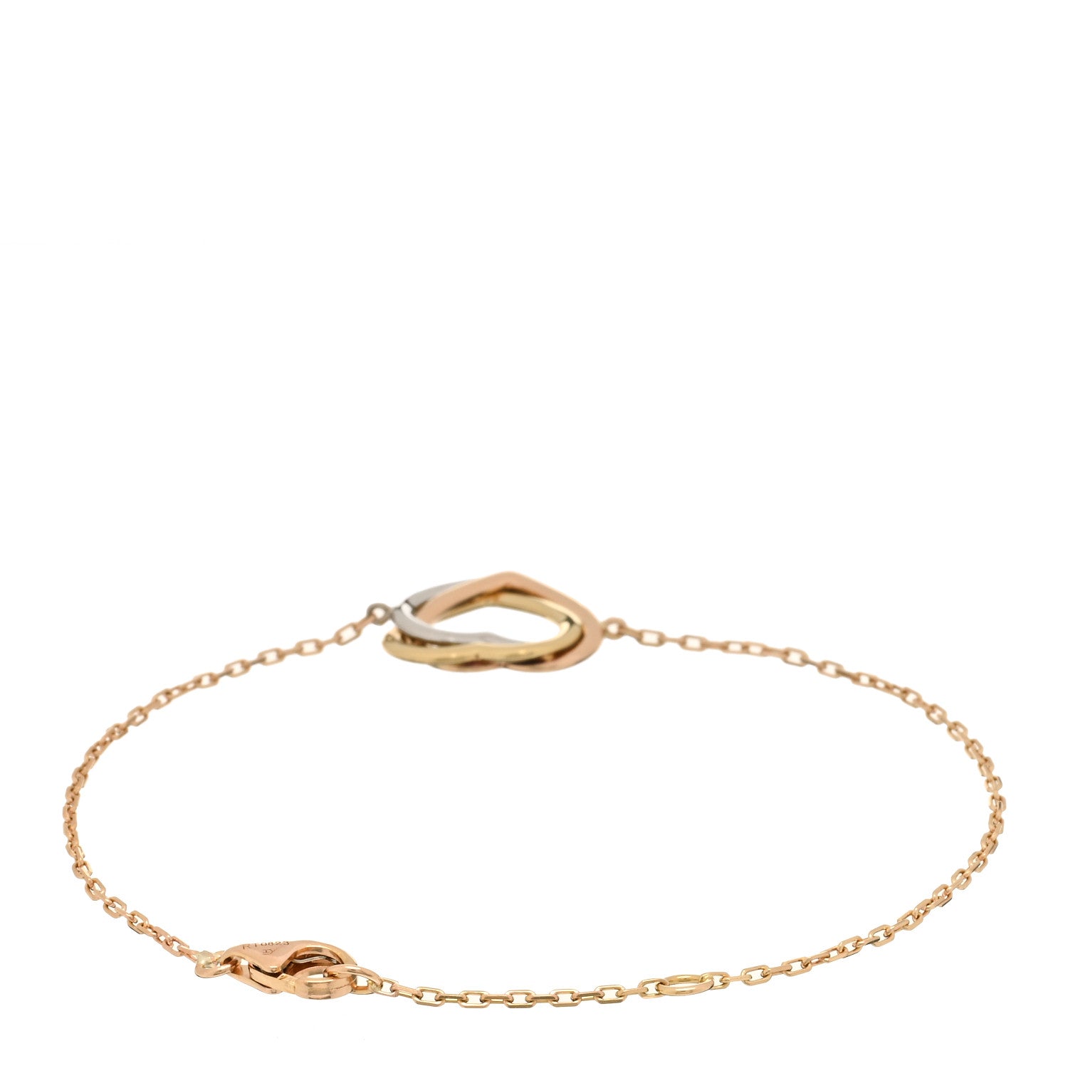 Cartier 18K Pink Yellow White Gold Trinity Heart Bracelet 2 of 3