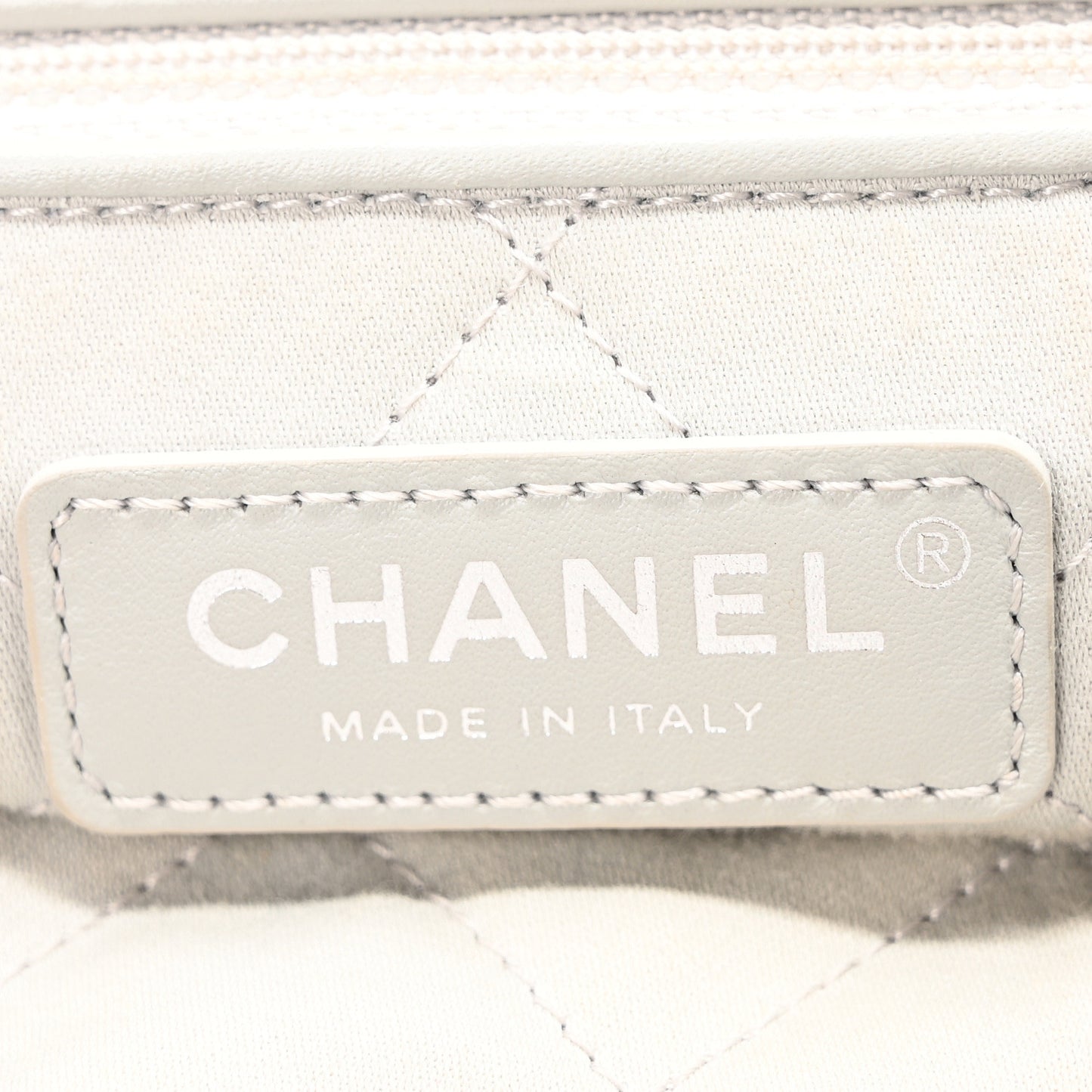 Metallic Calfskin Quilted Chanel 22 Silver