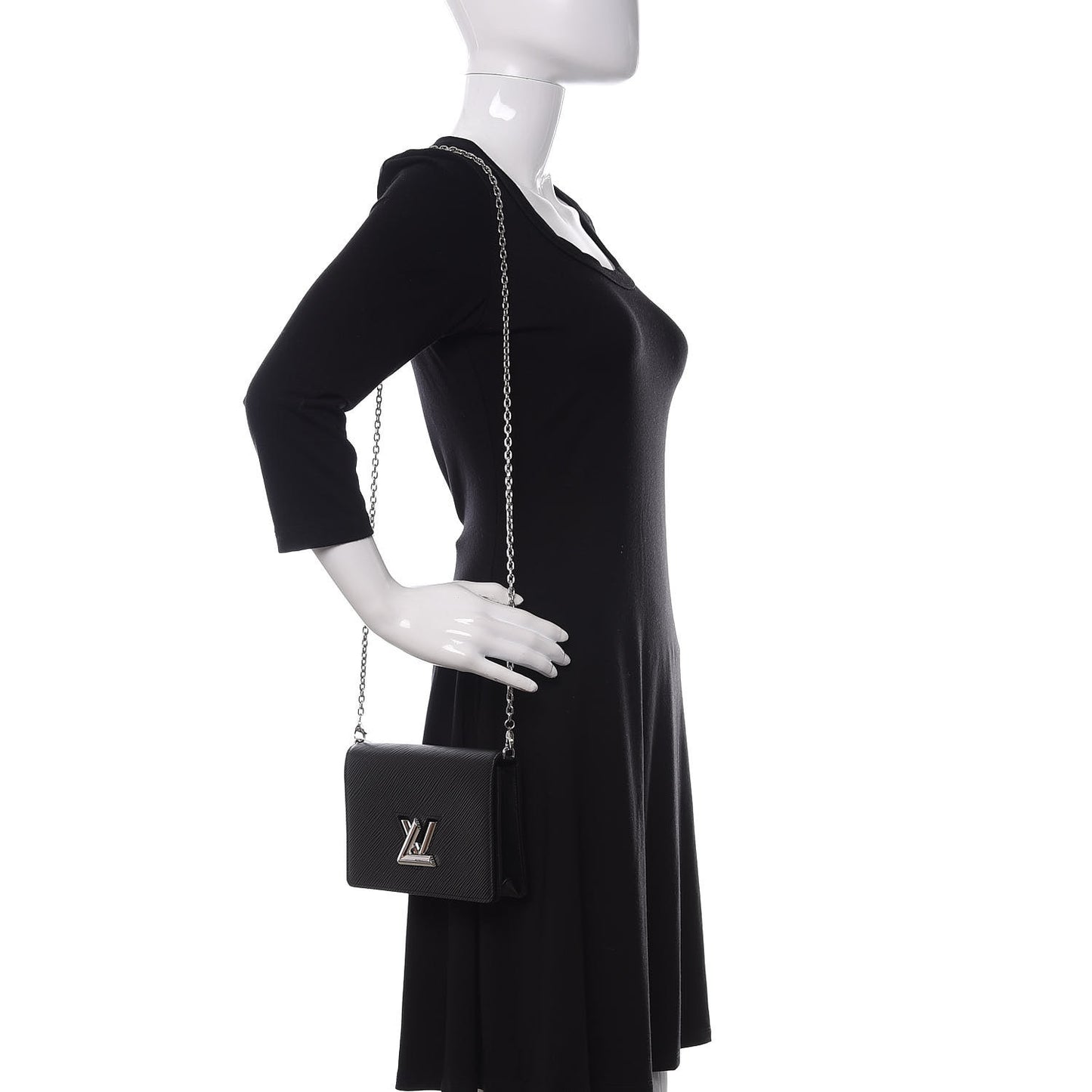 Epi Twist Belt Chain Wallet Black