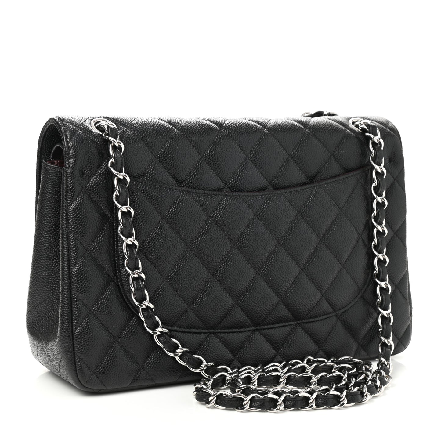 Caviar Quilted Jumbo Double Flap Black