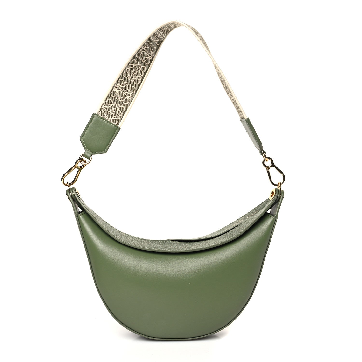 Loewe Satin Calfskin Jacquard Small Luna Bag Avocado Green 1 of 8
