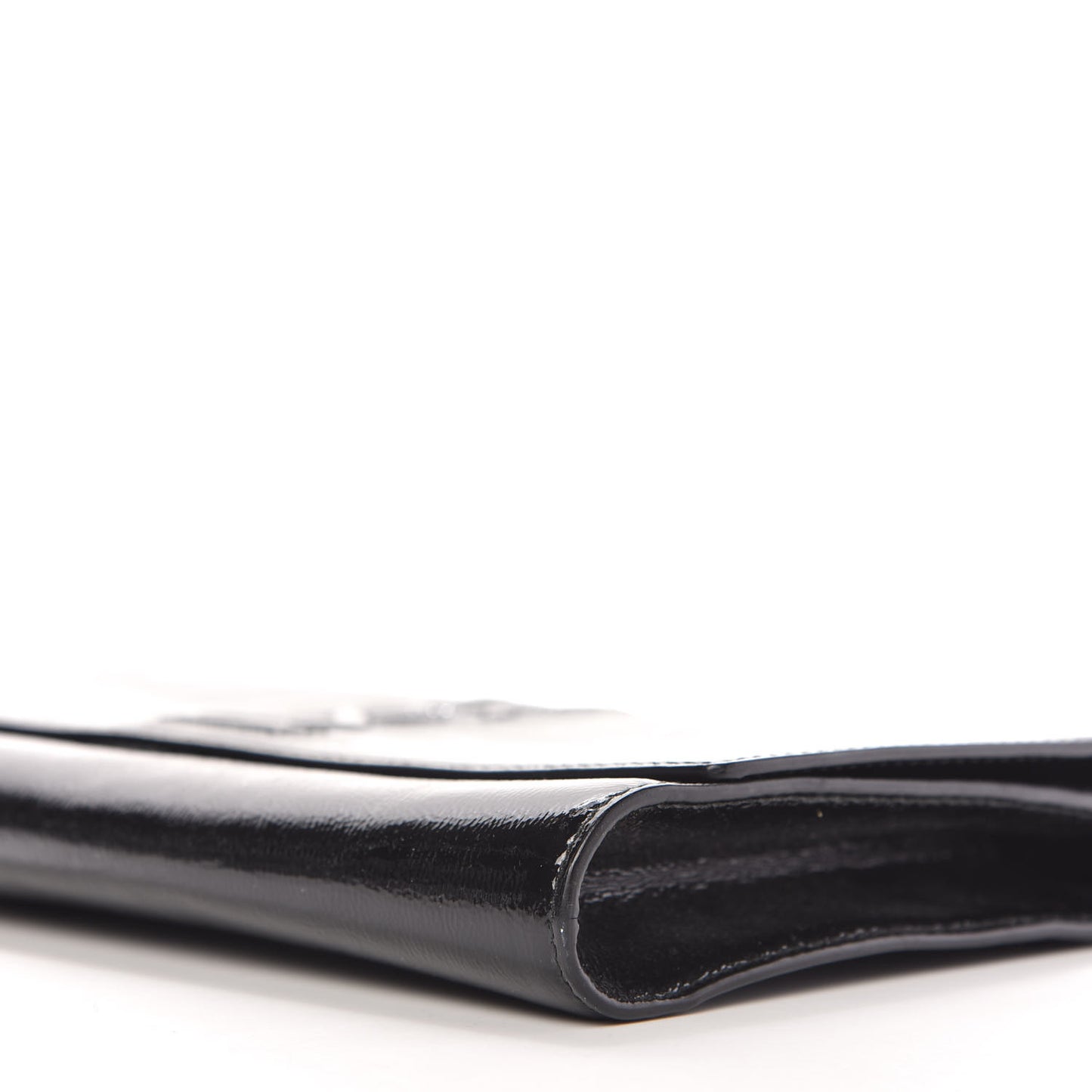 Textured Patent Monogram Large Belle De Jour Clutch Black