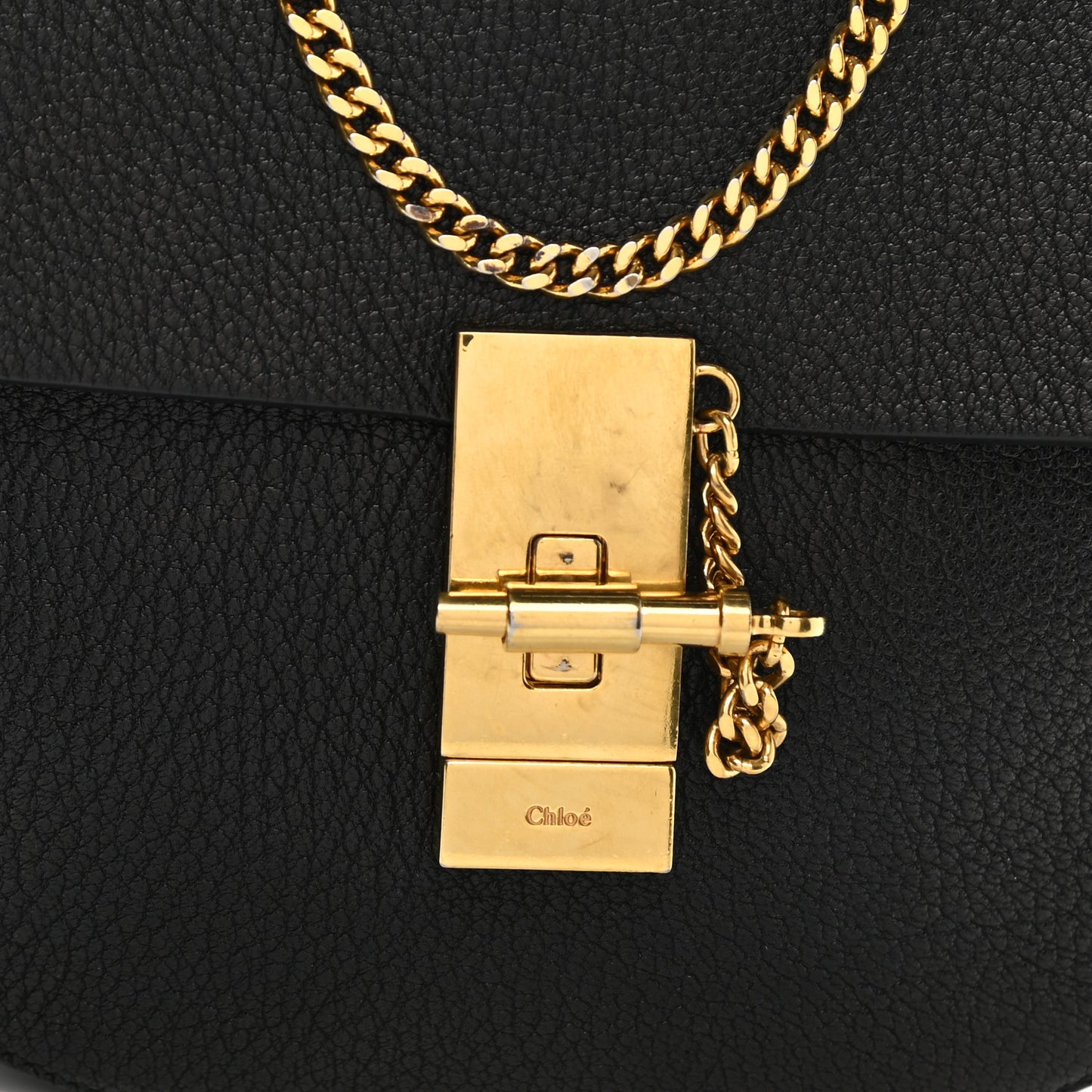 Grained Lambskin Mini Drew Shoulder Bag Black