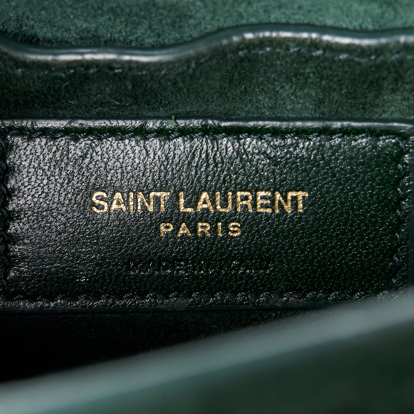 Calfskin Crocodile Embossed Medium Monogram Sunset Dark Mint