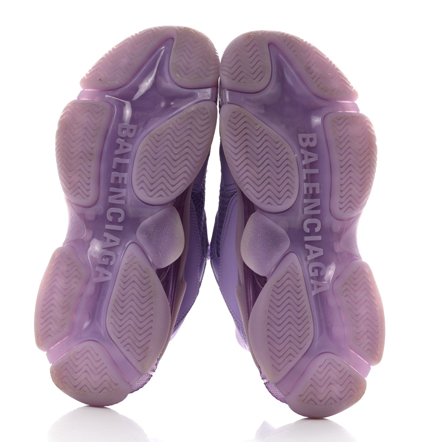 Fabric Mesh Clear Sole Womens Triple S Sneakers 38 Light Lilac White