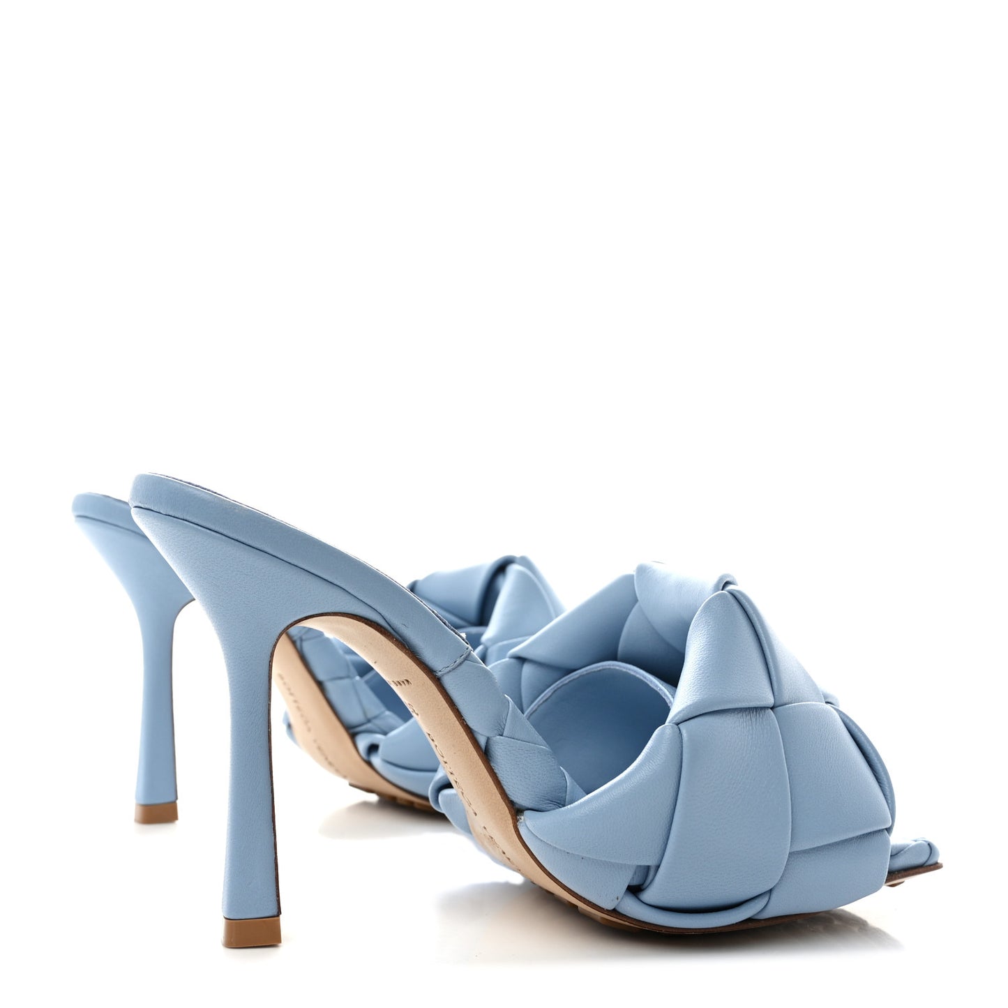 Nappa Maxi Intrecciato Lido Mule Sandals 35 Ice