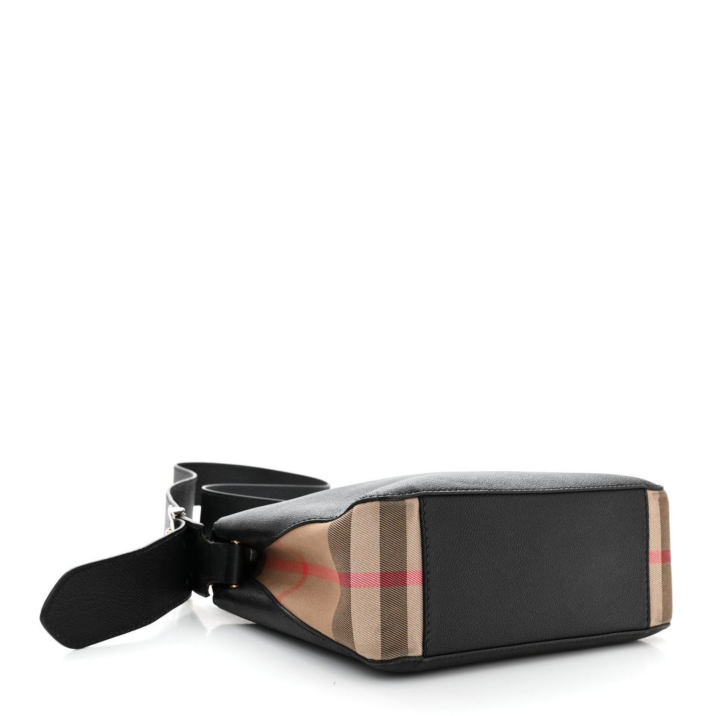 Soft Grain Calfskin House Check Small Helmsley Crossbody Black