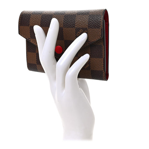 Damier Ebene Victorine Wallet Cherry