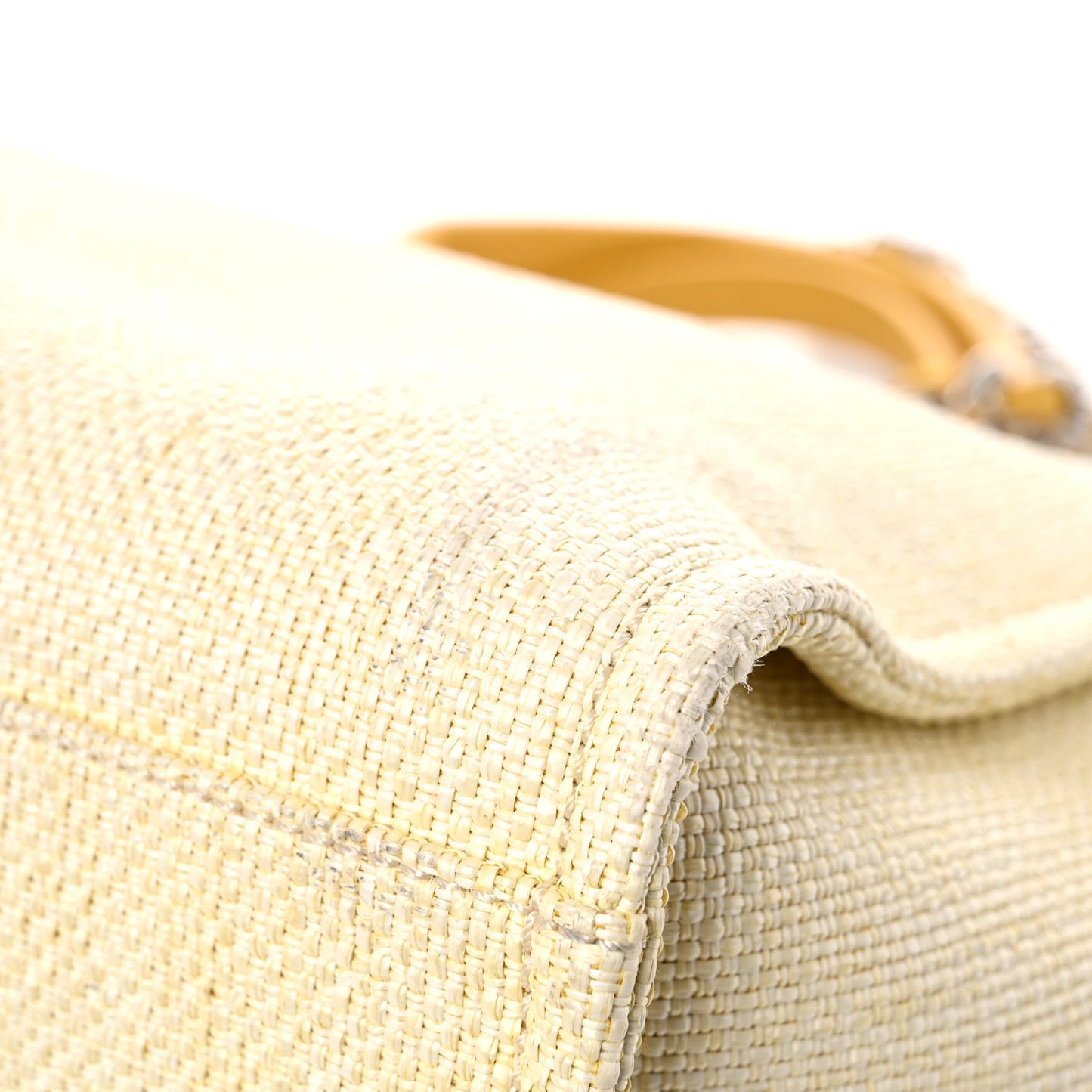 Woven Straw Raffia Medium Deauville Tote Yellow