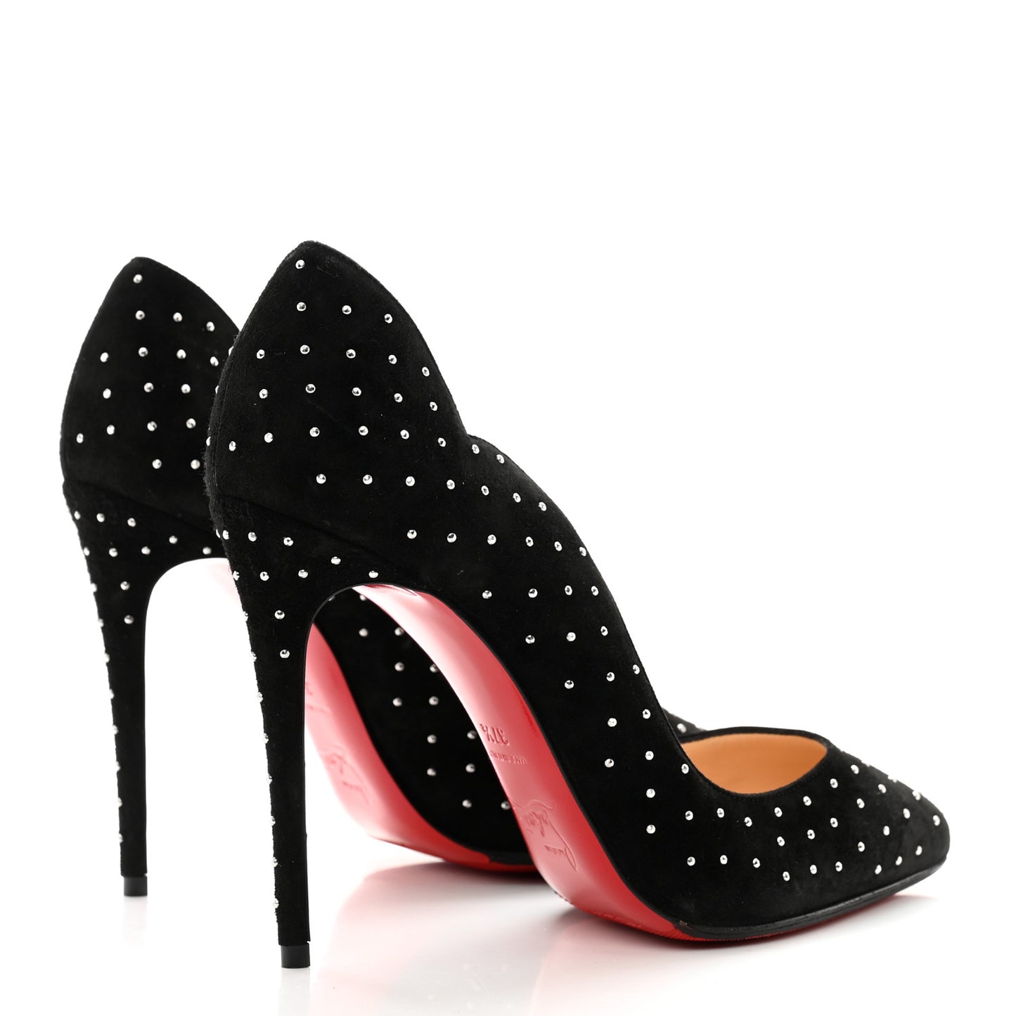 Veau Velours Studded Hot Chick 100 Pumps 37.5 Black Silver