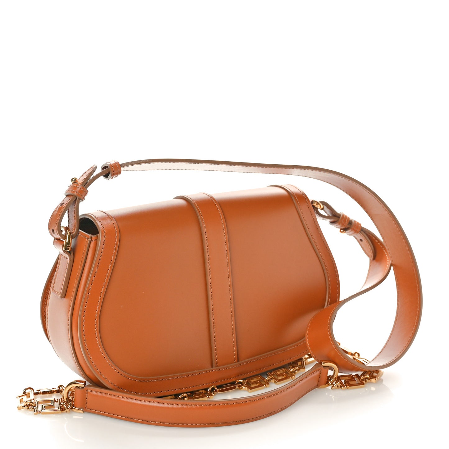 Calfskin Medium Greca Goddess Shoulder Bag Caramel