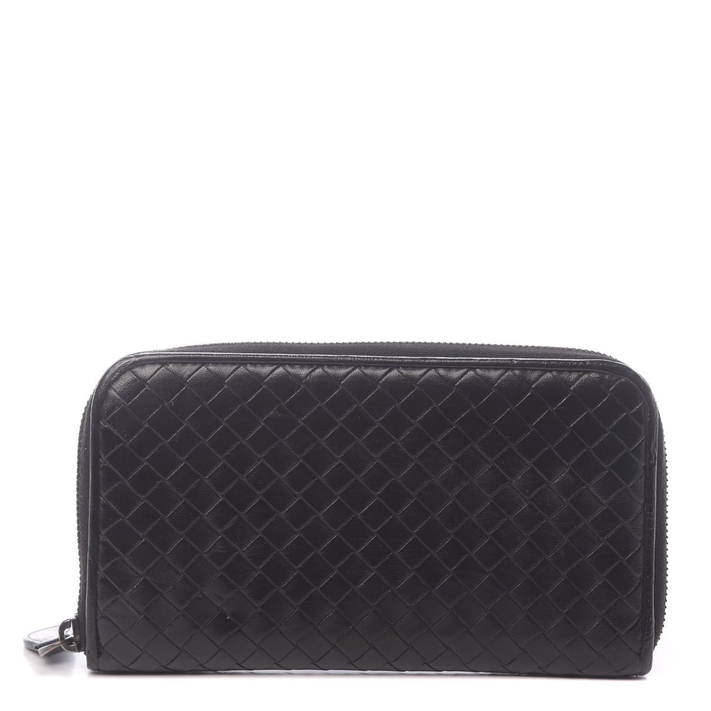 Nappa Intrecciato Zip Around Wallet Black