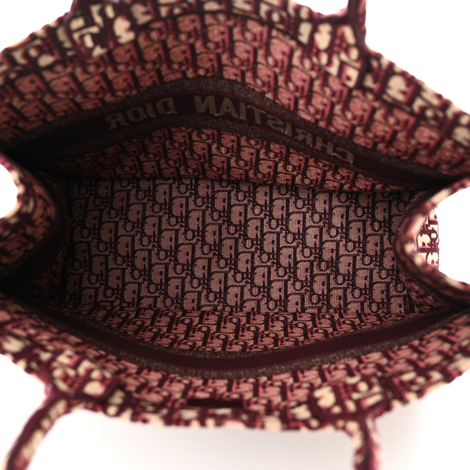 Christian Dior CHRISTIAN DIOR Oblique Large Book Tote Burgundy Multicolor 5 of 10