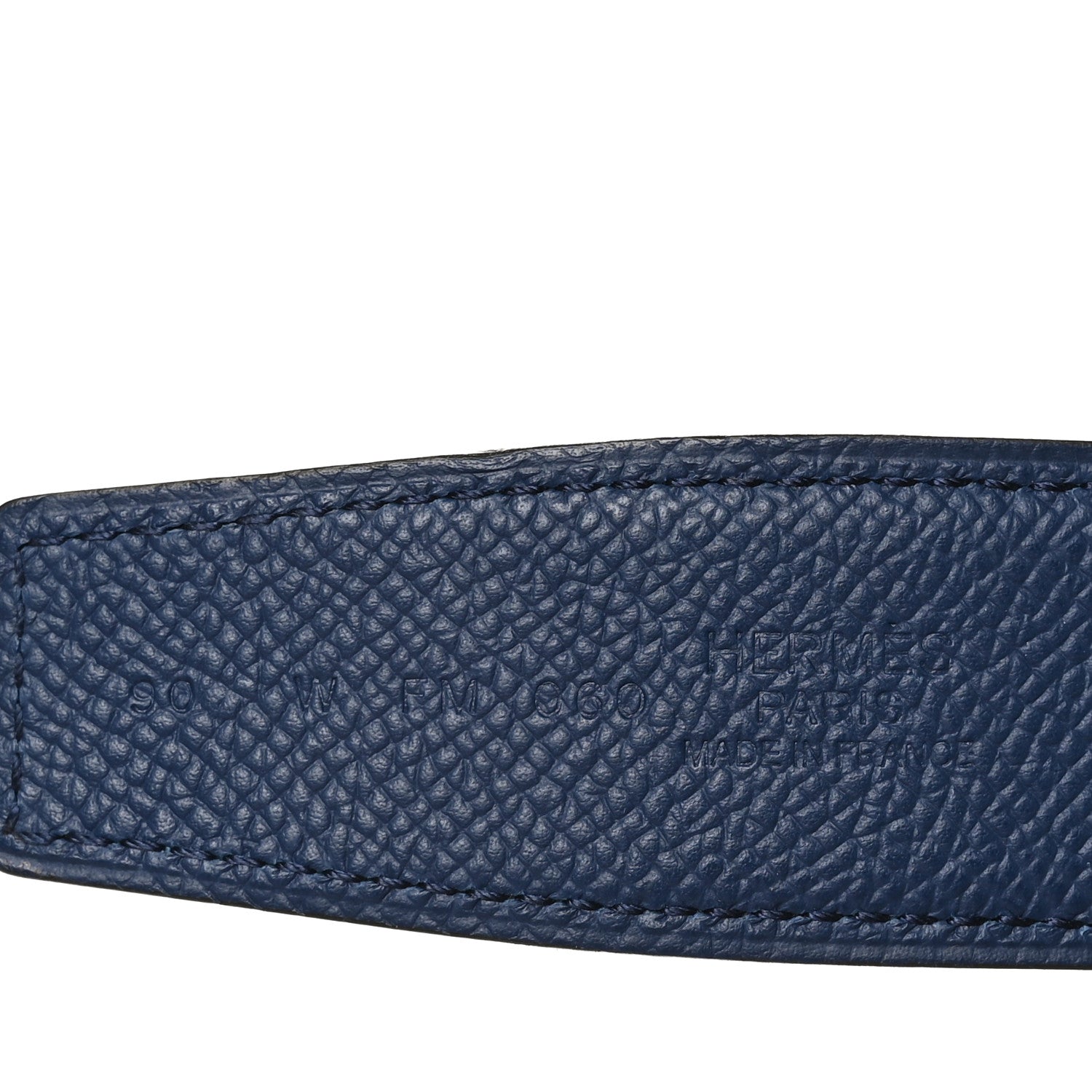 Hermes Epsom 32mm Strie H Belt 90 New Bleu Jean Bleu Navy 7 of 8