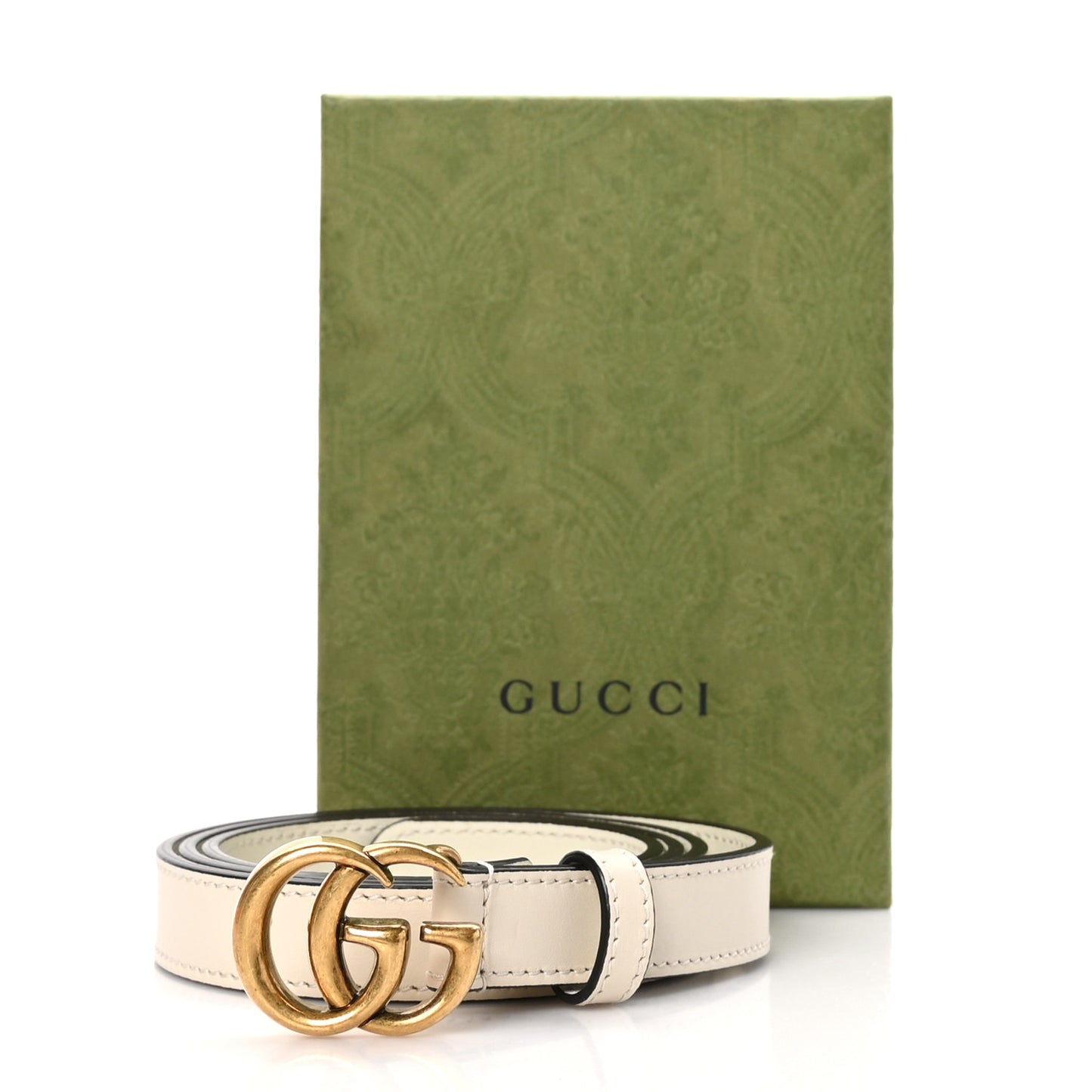 Calfskin Double G 20mm Belt 90 36 Mystic White