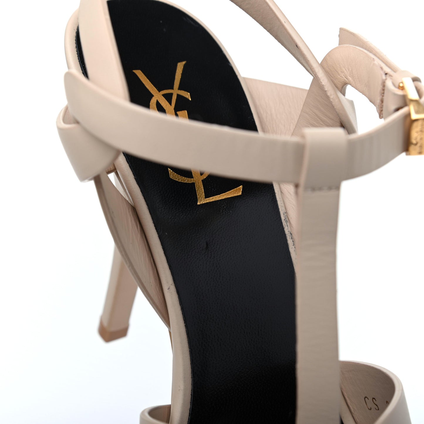 Calfskin Tribute 75 Platform Sandals 38 Nude Powder