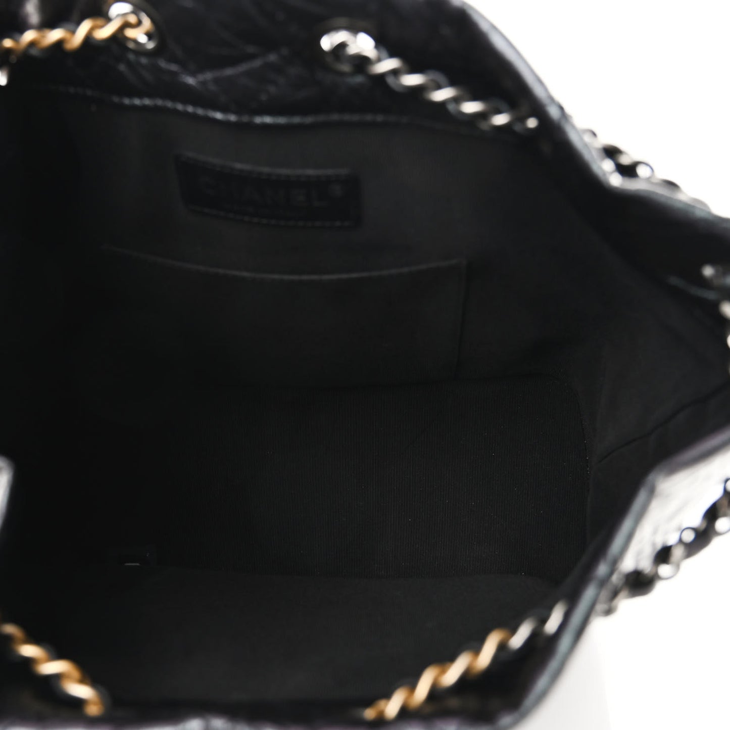 Iridescent Lambskin Calfskin Small Quilted Gabrielle Backpack Black