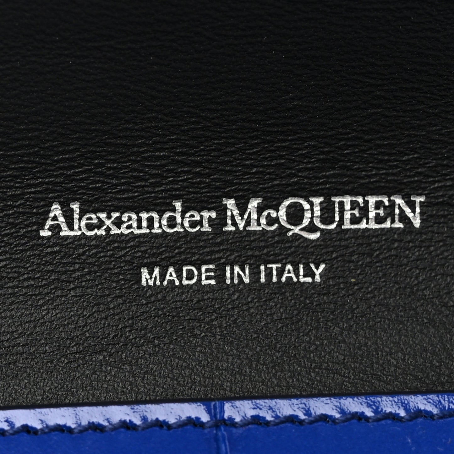 Calfskin Crocodile Embossed Skull Envelope Clutch Blue