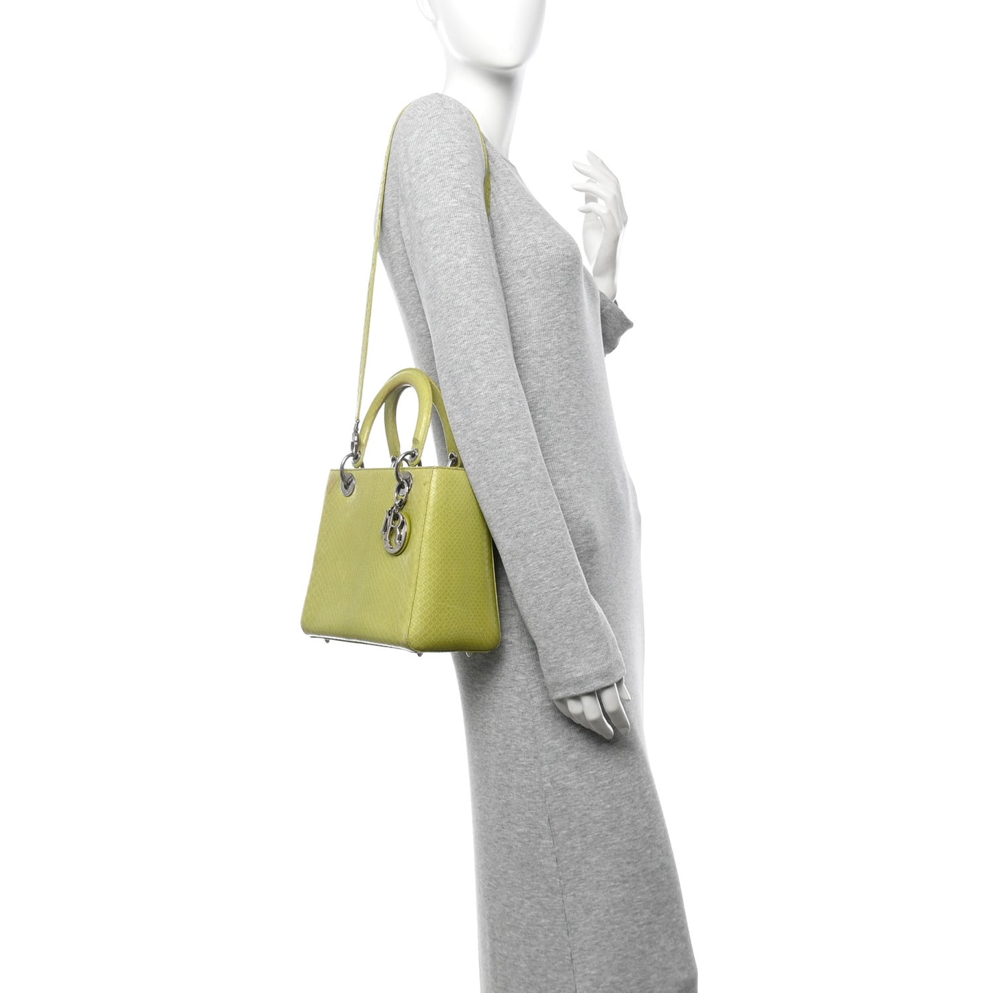 Snakeskin Medium Lady Dior Green