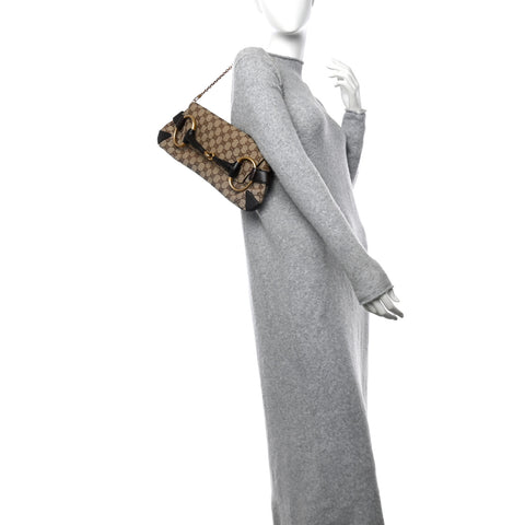 Monogram Horsebit Clutch Dark Brown