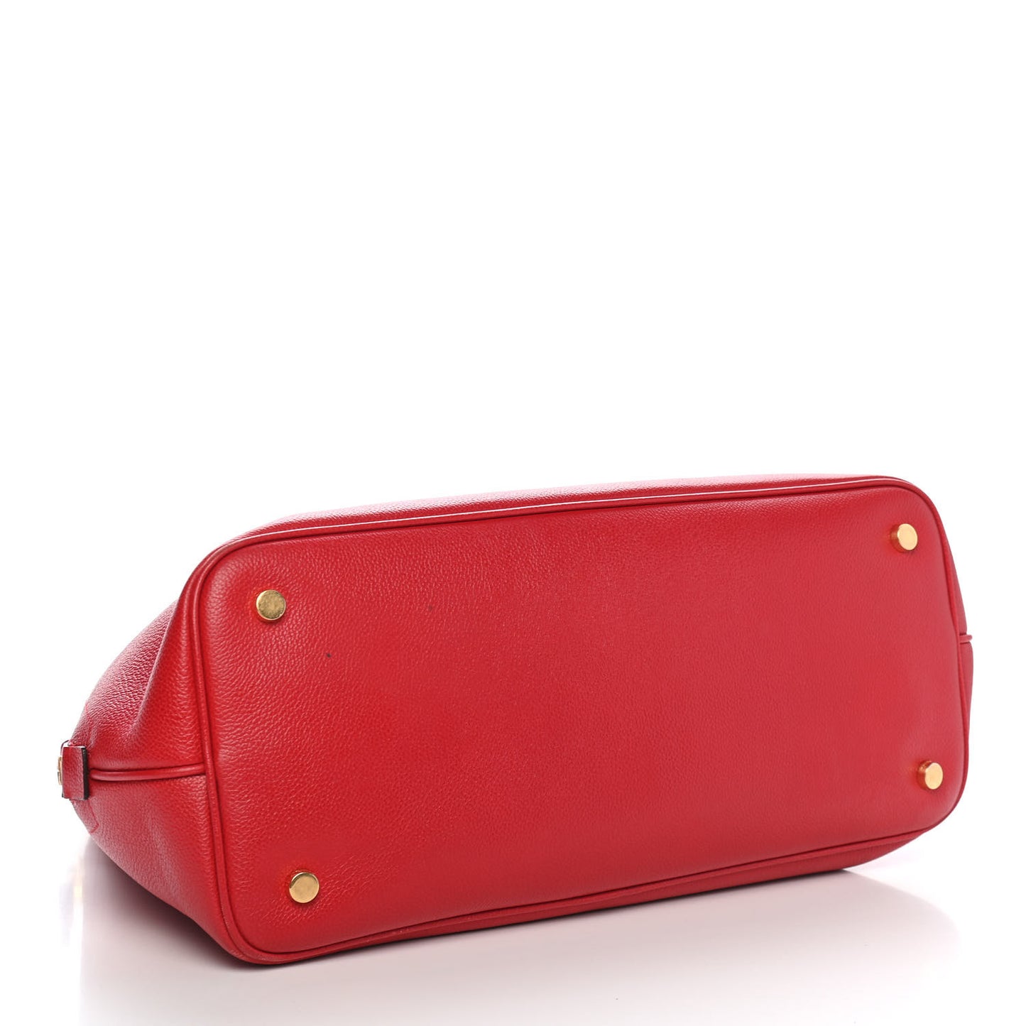 Pebbled Calfskin Jennifer Zip Tote Flame Red