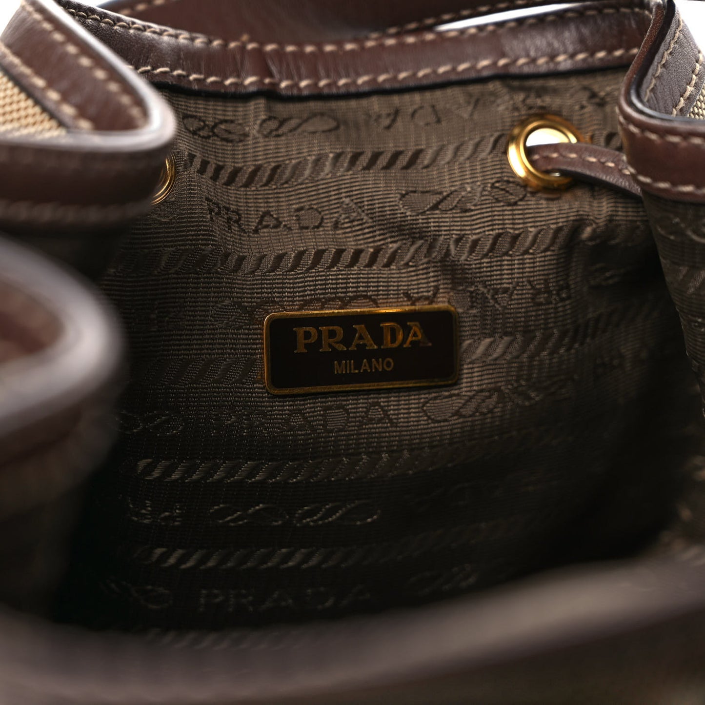 Jacquard Logo Mini Bucket Crossbody Bag Corda Bruciato