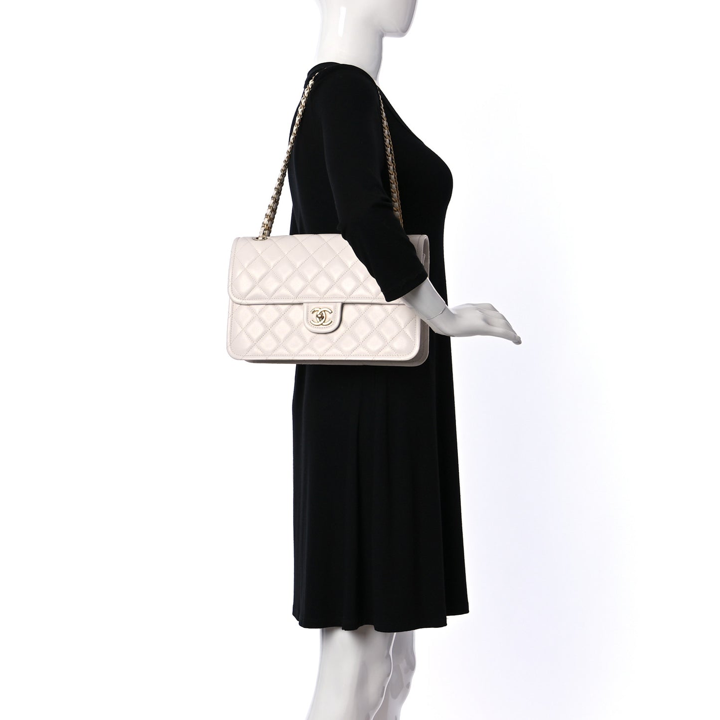Caviar Quilted Large Sweet Classic Flap White