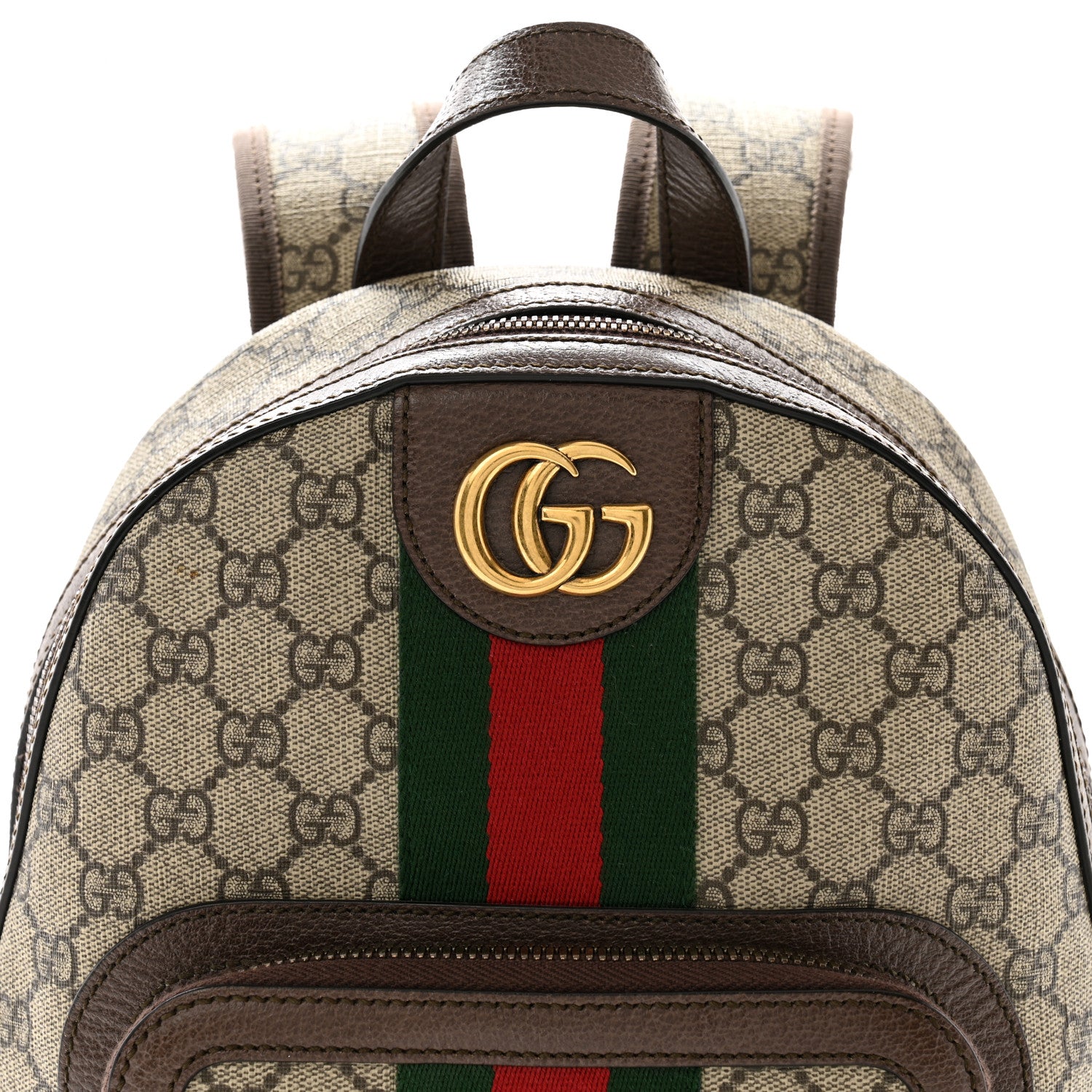 Gucci GG Supreme Monogram Calfskin Web Small Ophidia Day Backpack Beige Ebony New Acero 8 of 12