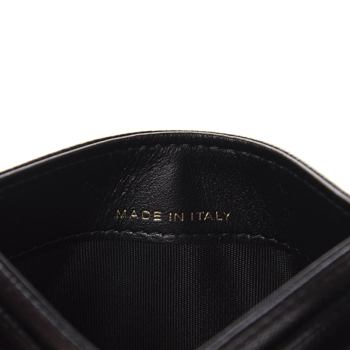 Caviar Quilted French New Wave Card Holder Black