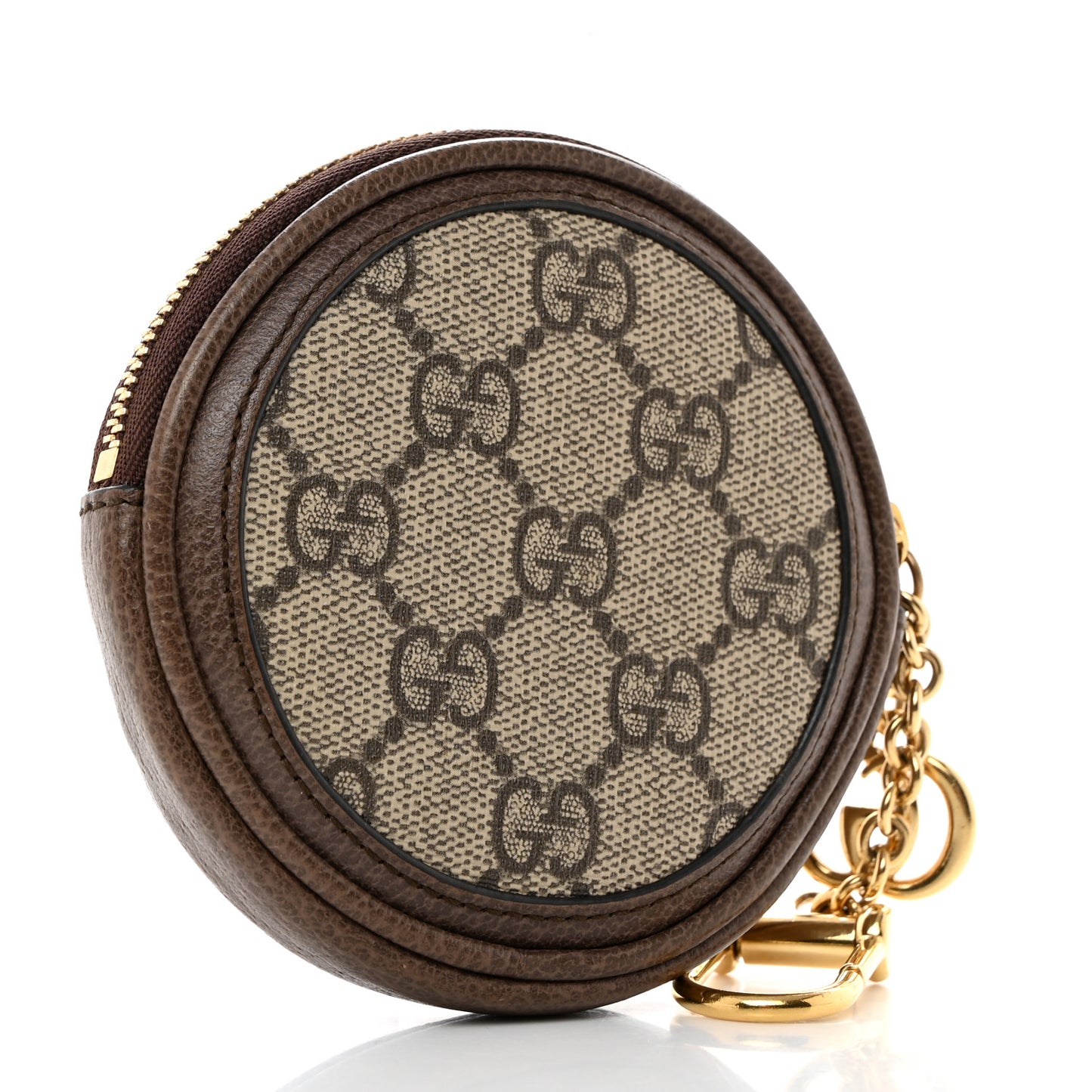 GG Supreme Monogram Web Ophidia Round Coin Purse Beige New Acero