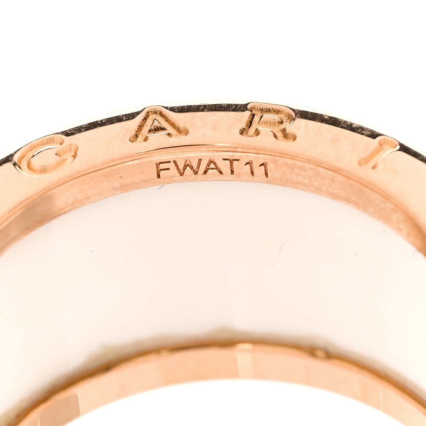18K Rose Gold White Ceramic B.Zero1 Four-Band Ring 56 7.5