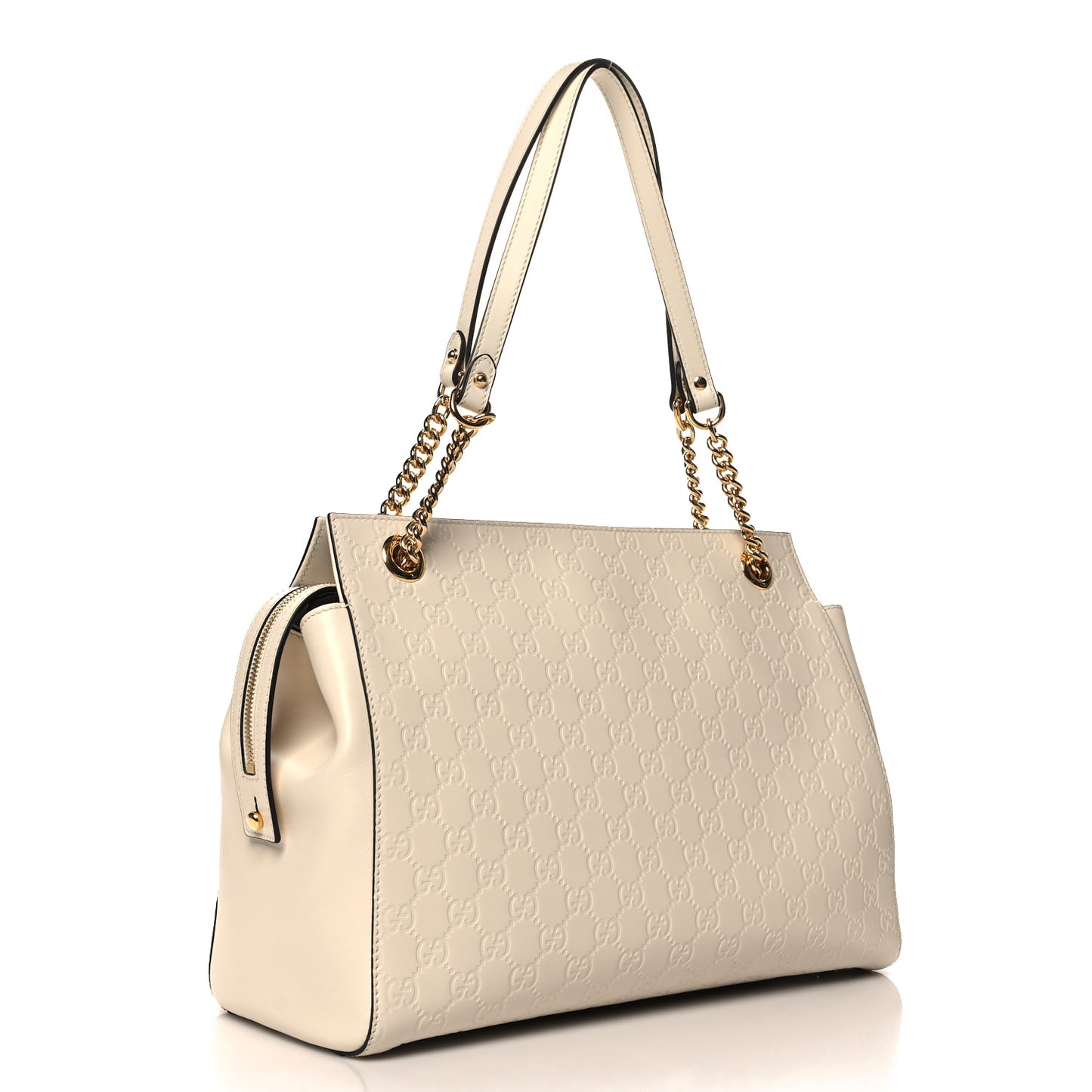 Guccissima Signature Large Shoulder Tote Bag Mystic White
