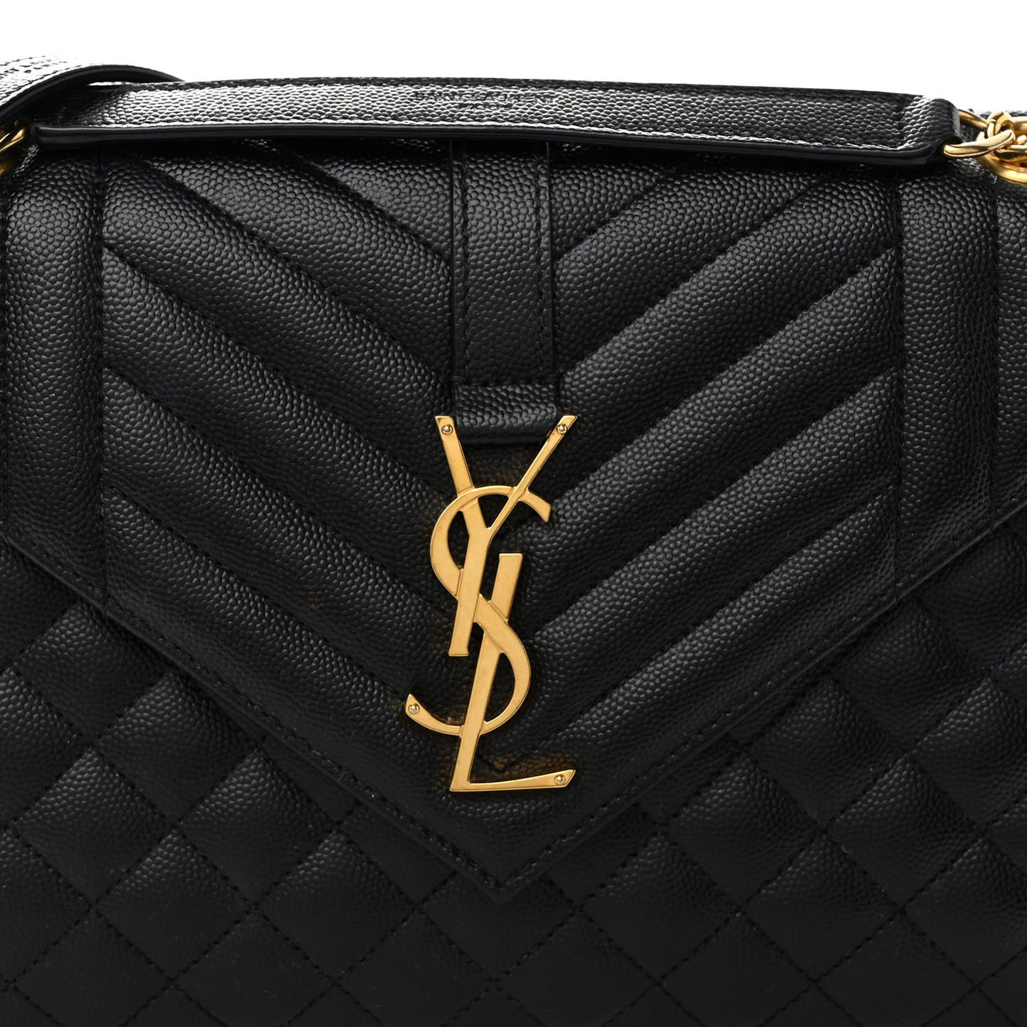 Grain De Poudre Textured Mixed Matelasse Triquilt Medium Monogram Satchel Black