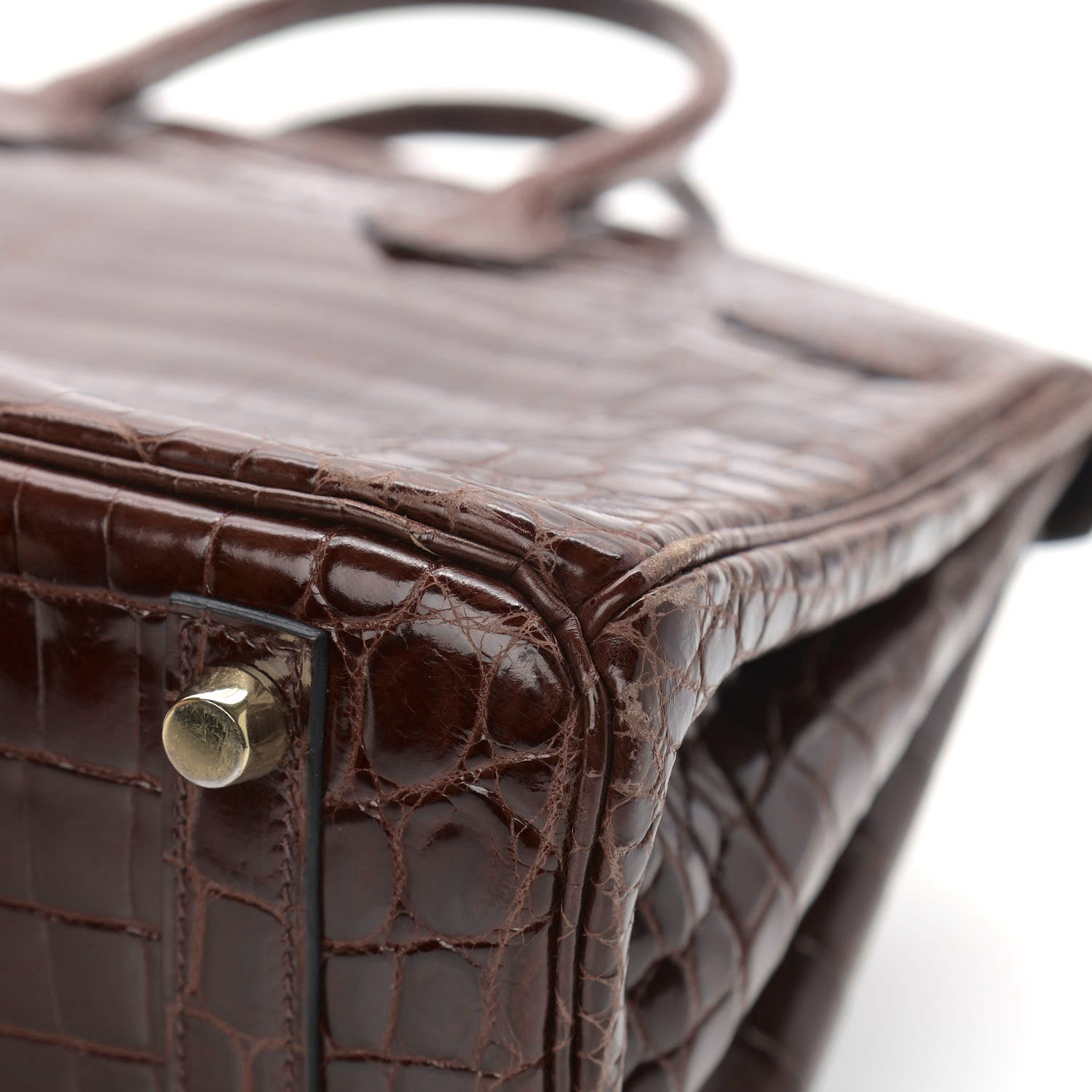 Hermes Shiny Niloticus Crocodile Birkin 25 Miel 36 of 41