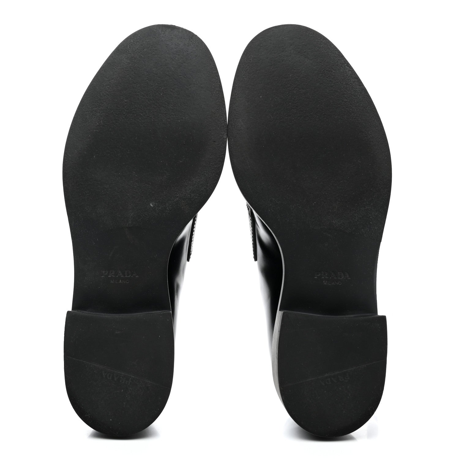 Prada Spazzolato Metal Triangle Logo 50mm Loafers 41 Black 5 of 11