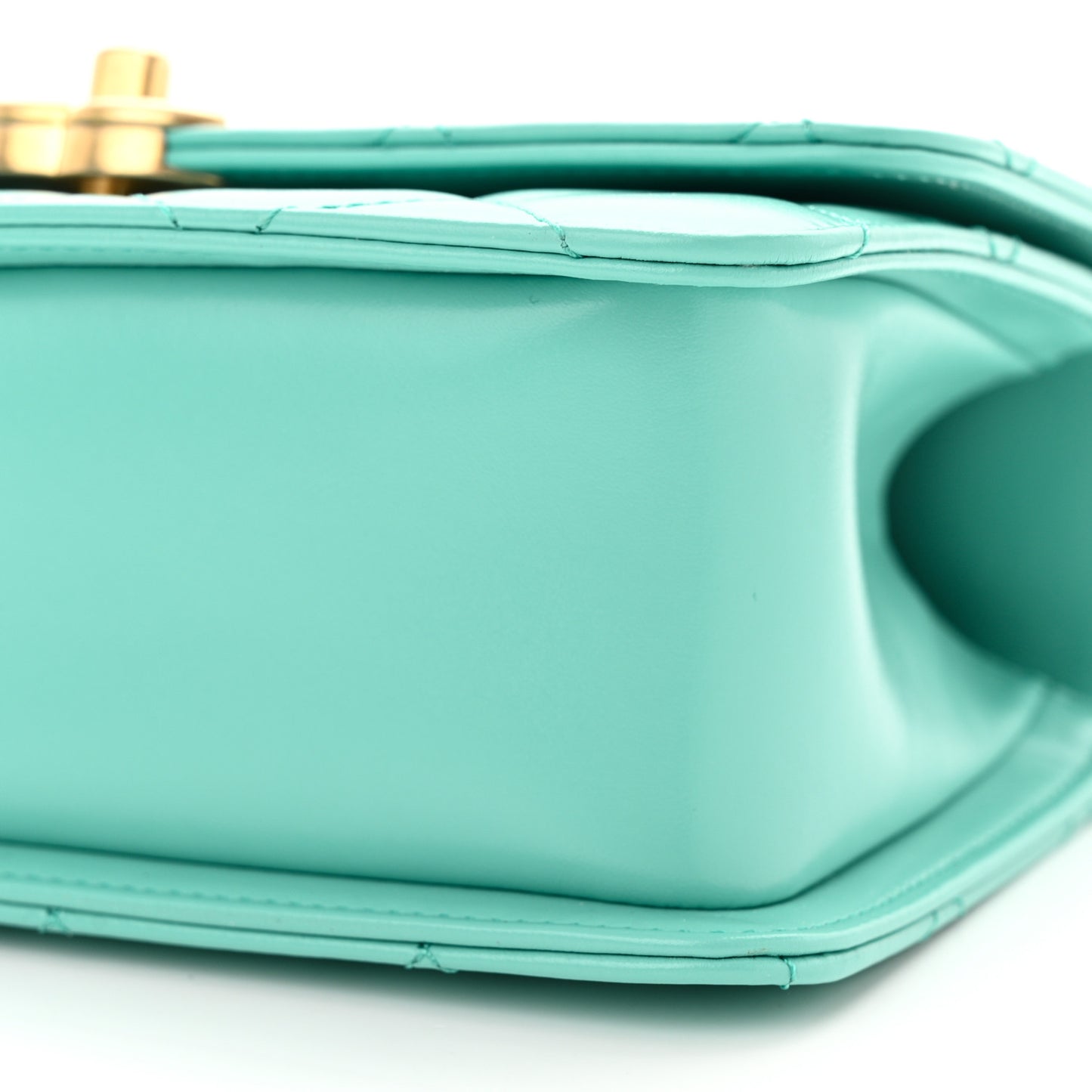 Calfskin Quilted Mini Perfect Fit Flap Turquoise