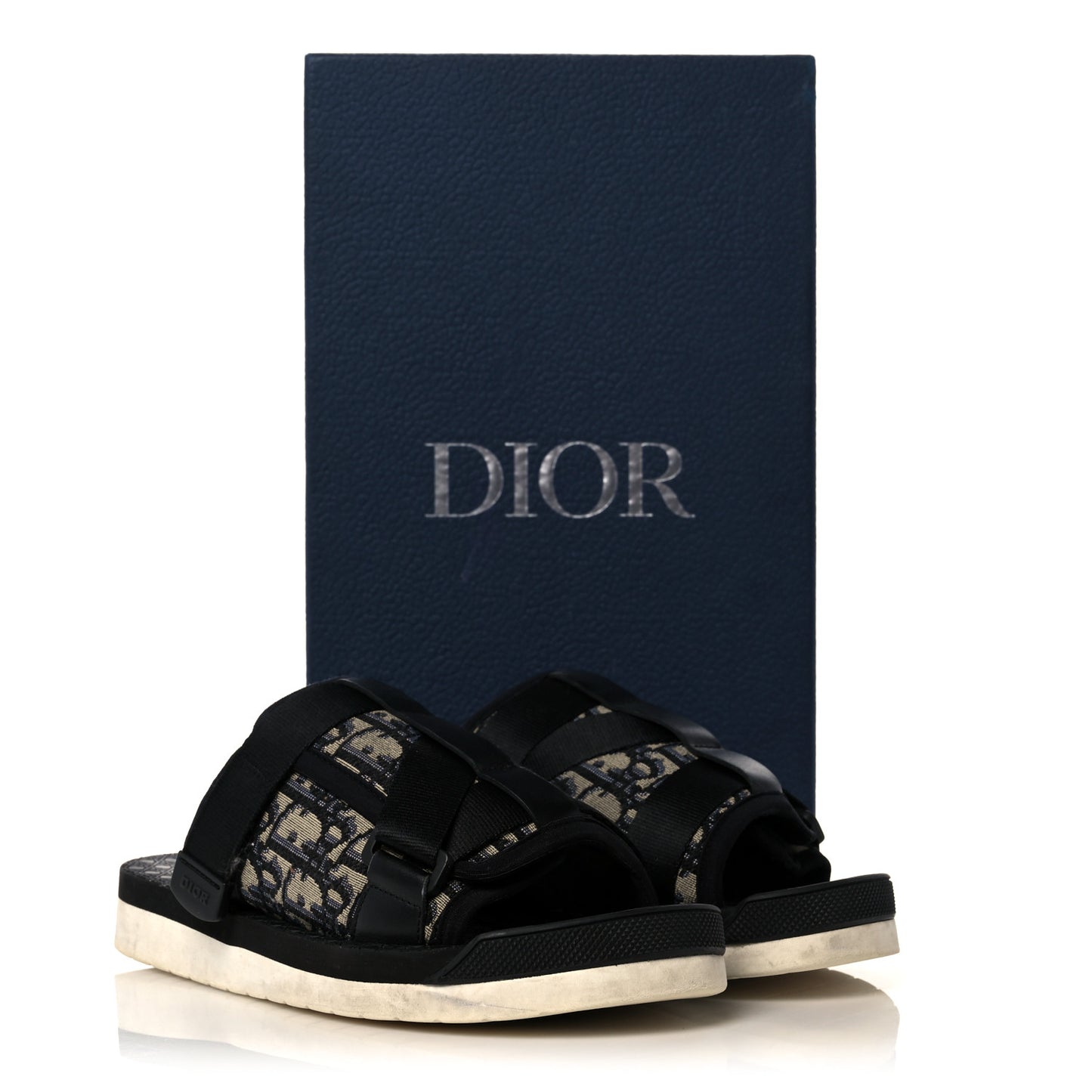 Oblique Jacquard Mens Alpha Sandals 39 Beige Black