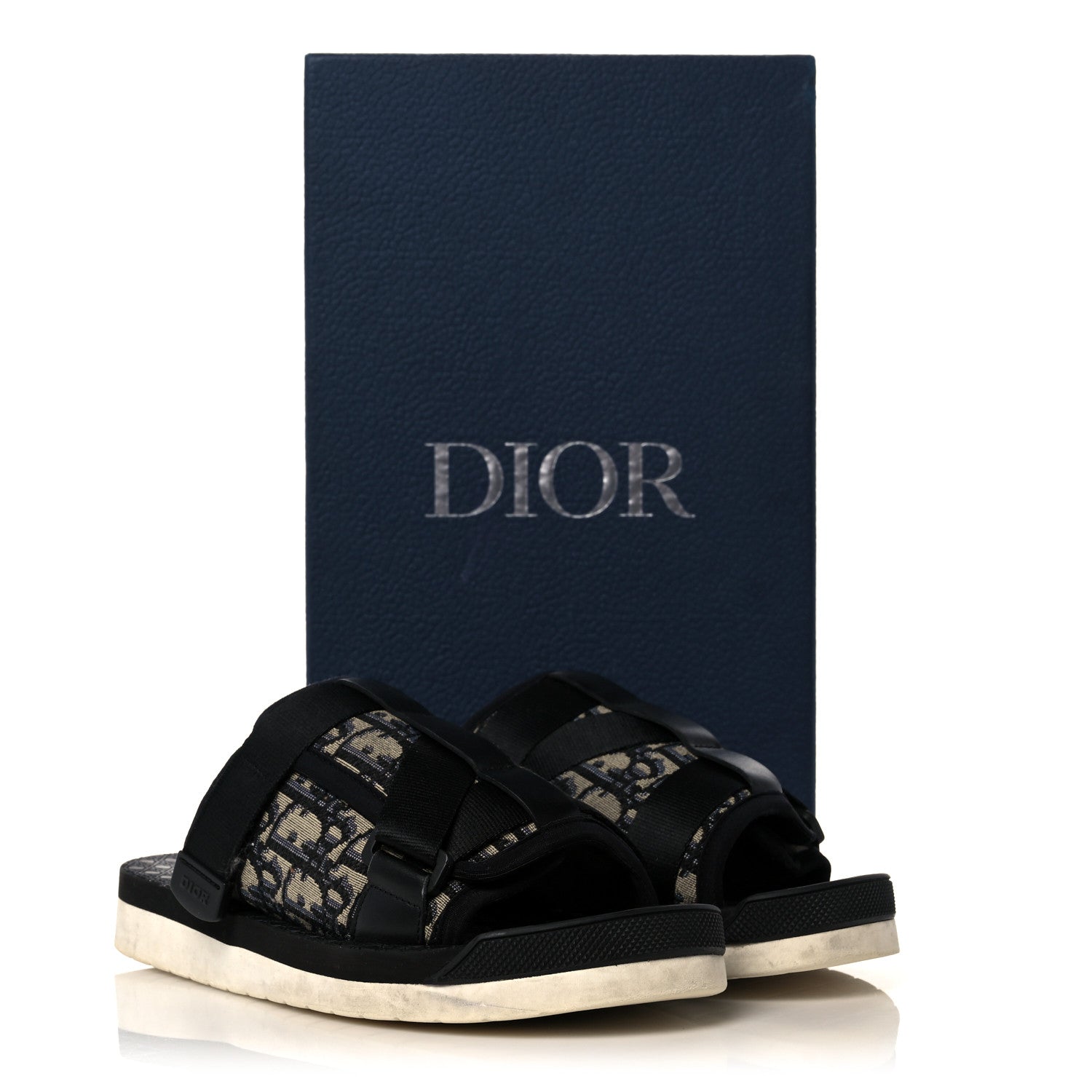 Christian Dior Oblique Jacquard Mens Alpha Sandals 39 Beige Black 14 of 14