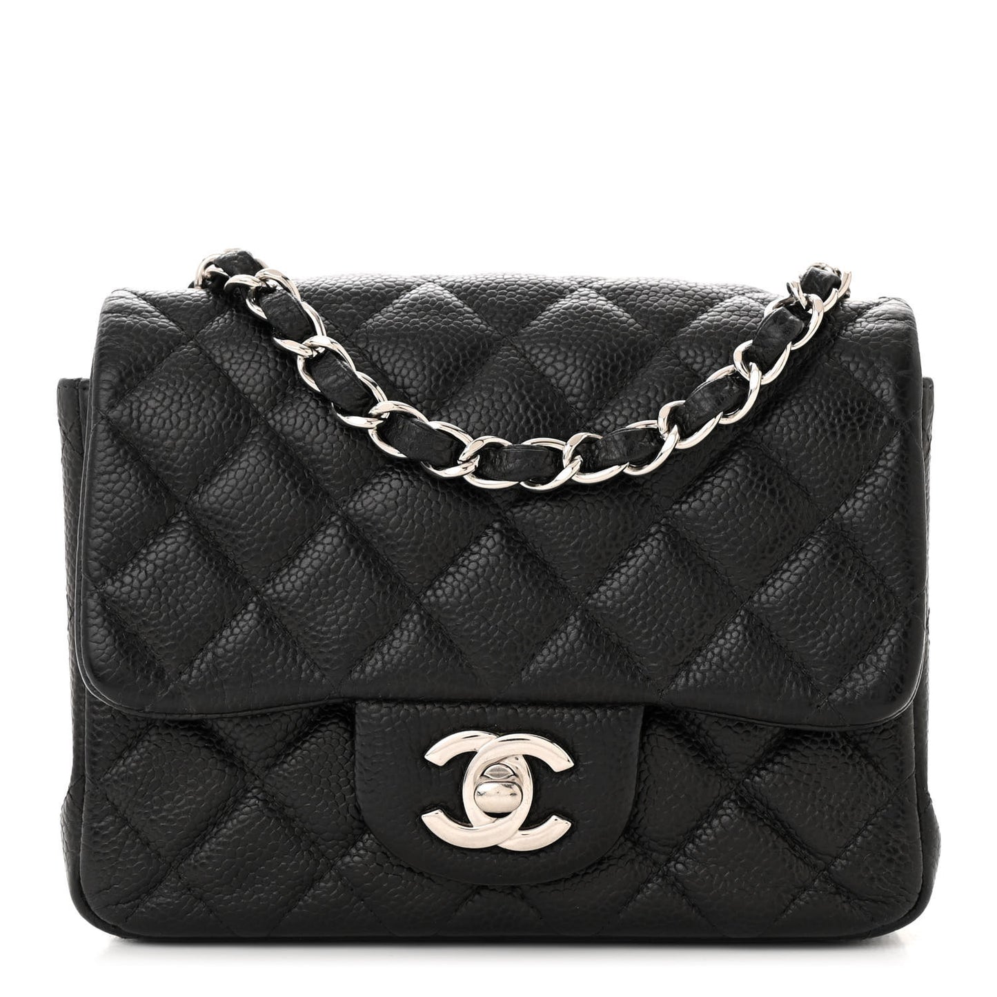 Caviar Quilted Mini Square Flap Black
