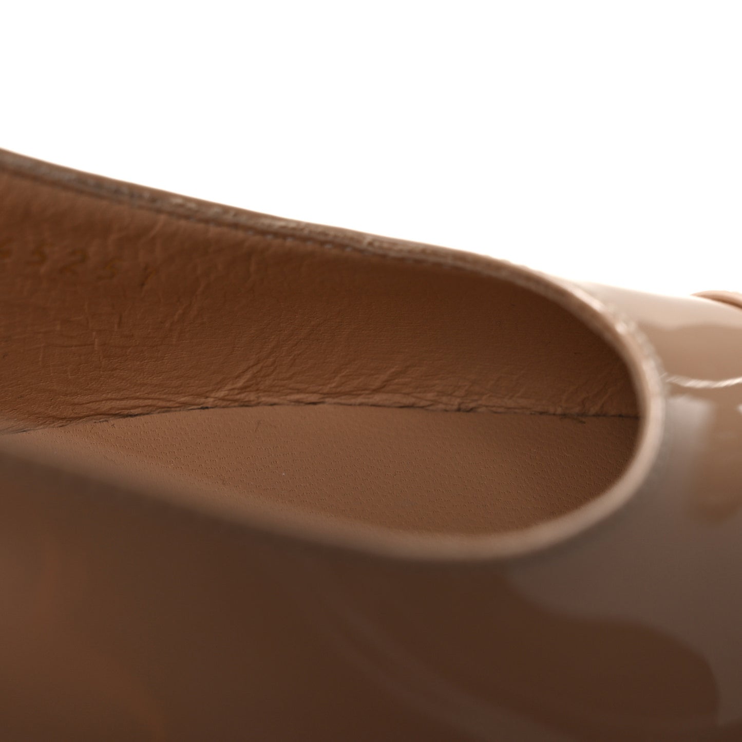Patent Calfskin Cap Toe CC Slingback Pumps 37.5 Beige