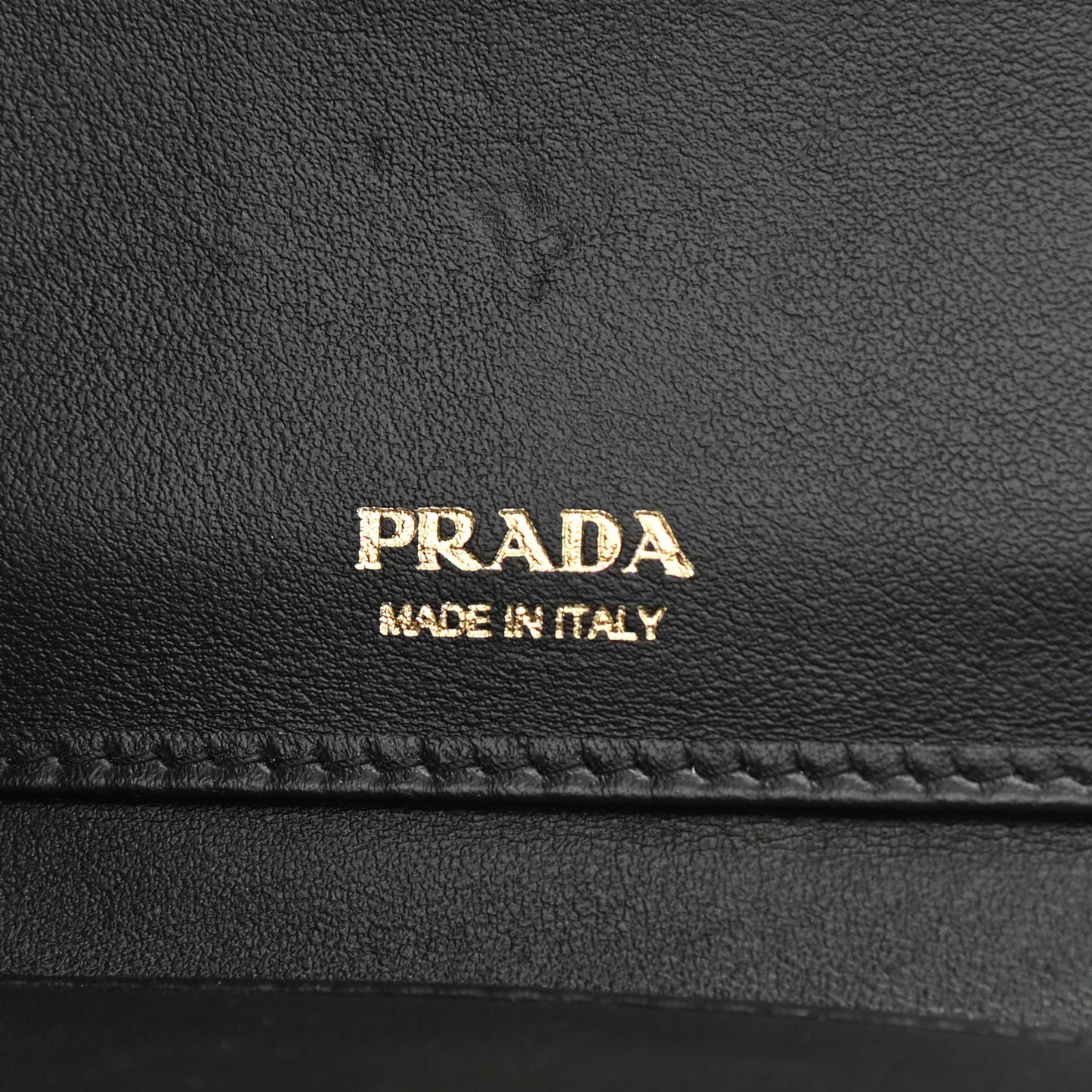 Saffiano Smooth Calfskin Tab Card Holder Compact Wallet Black